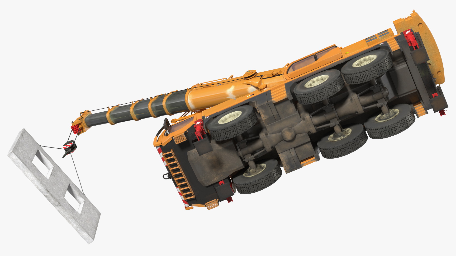 3D Compact Crane Liebherr with Concrete Wall Rigged model