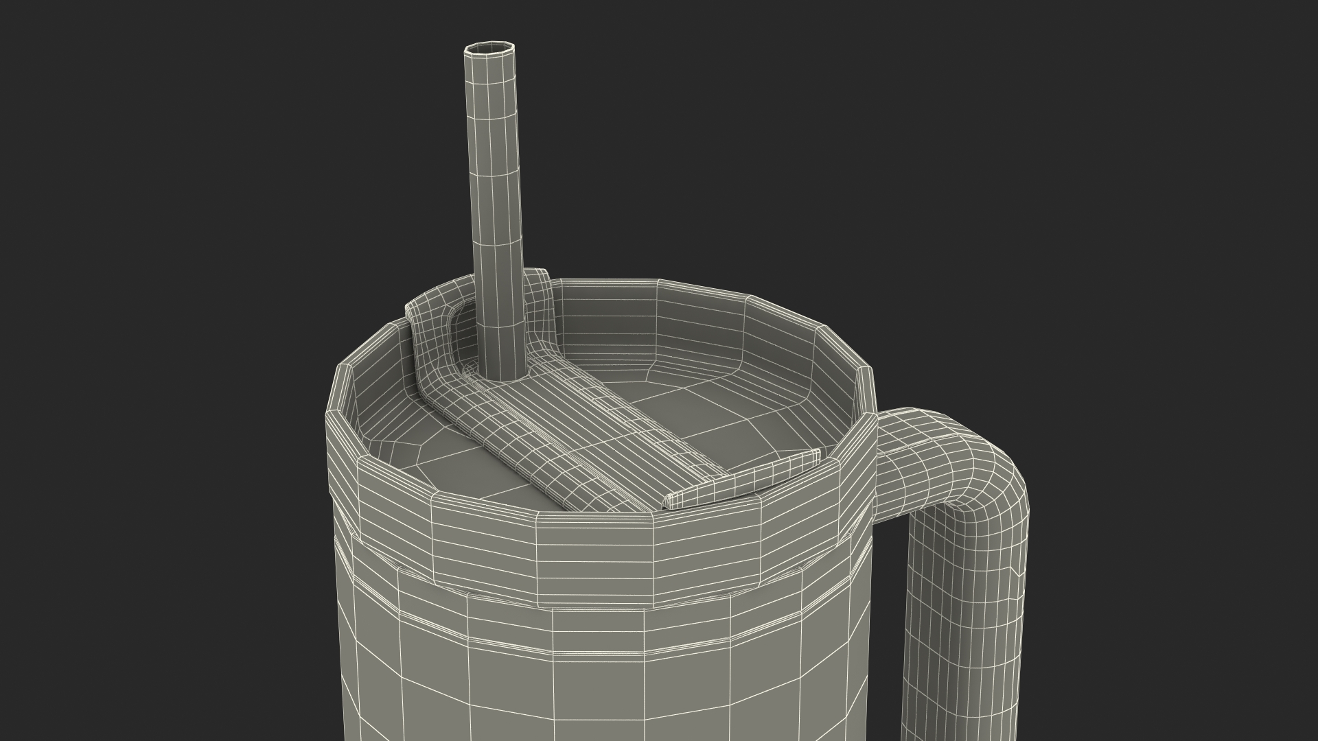 Travel Tumbler with Lid and Straw Red 3D