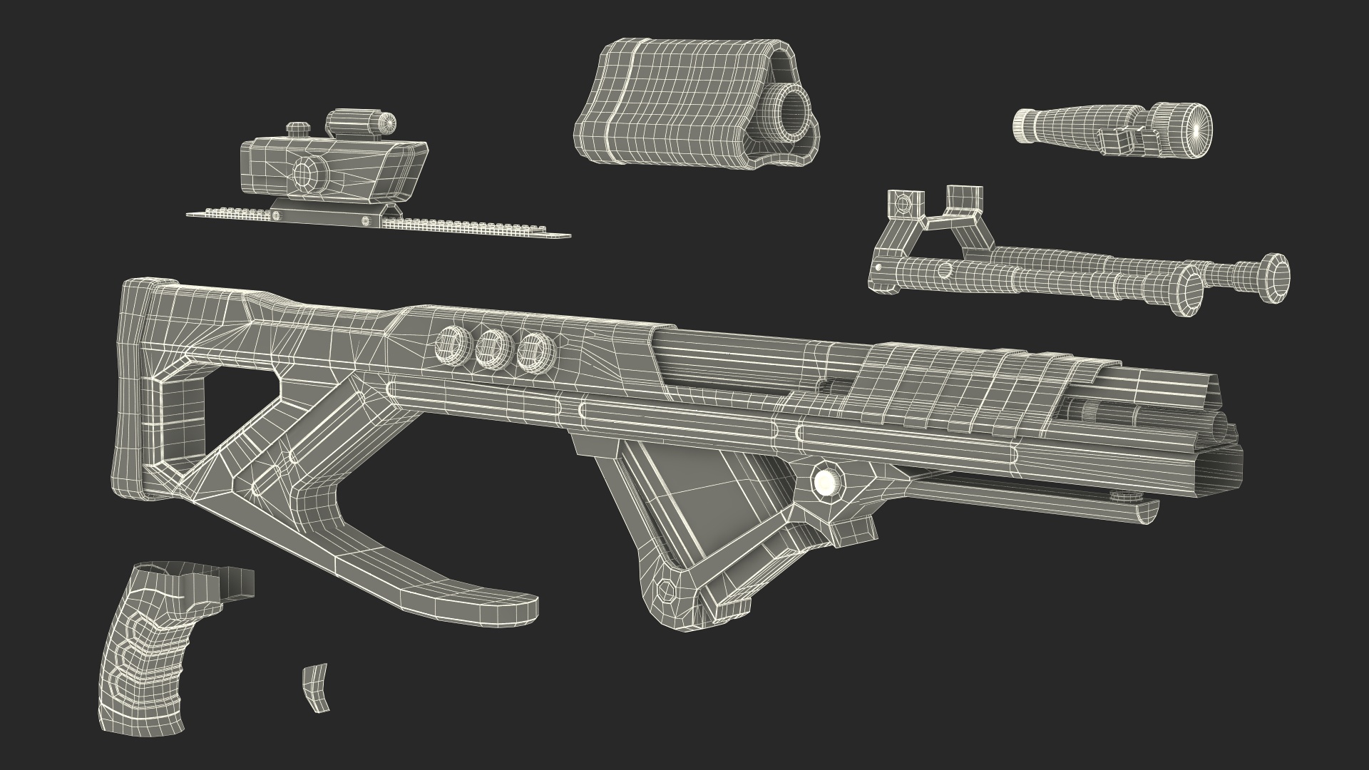 3D model Futuristic Assault Weapon
