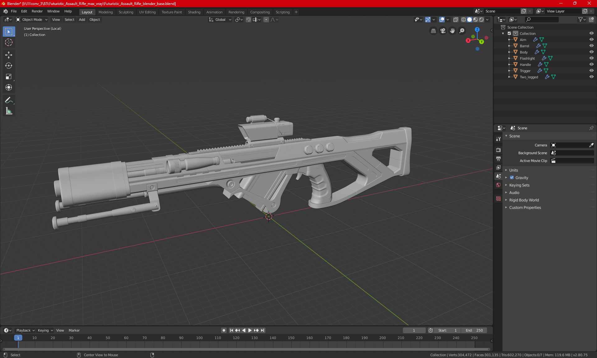 3D model Futuristic Assault Weapon