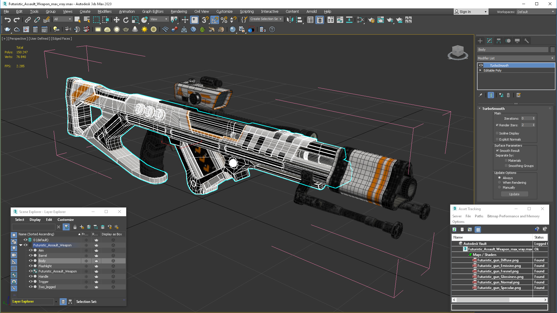 3D model Futuristic Assault Weapon