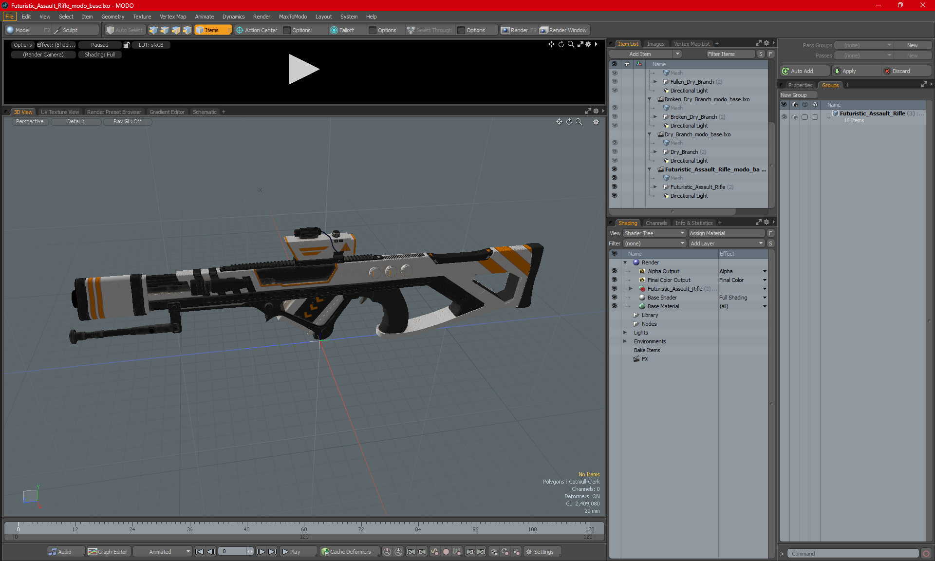 3D model Futuristic Assault Weapon