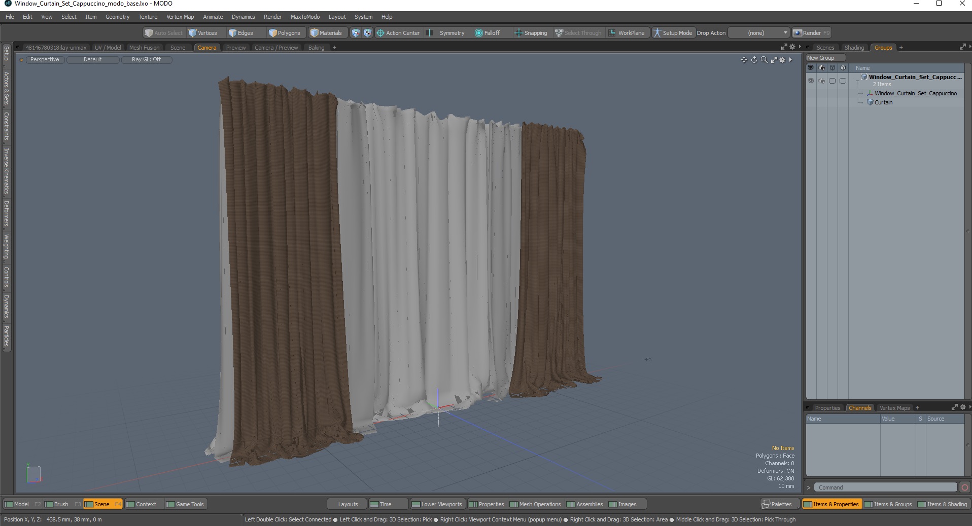 Window Curtain Set Cappuccino 3D model