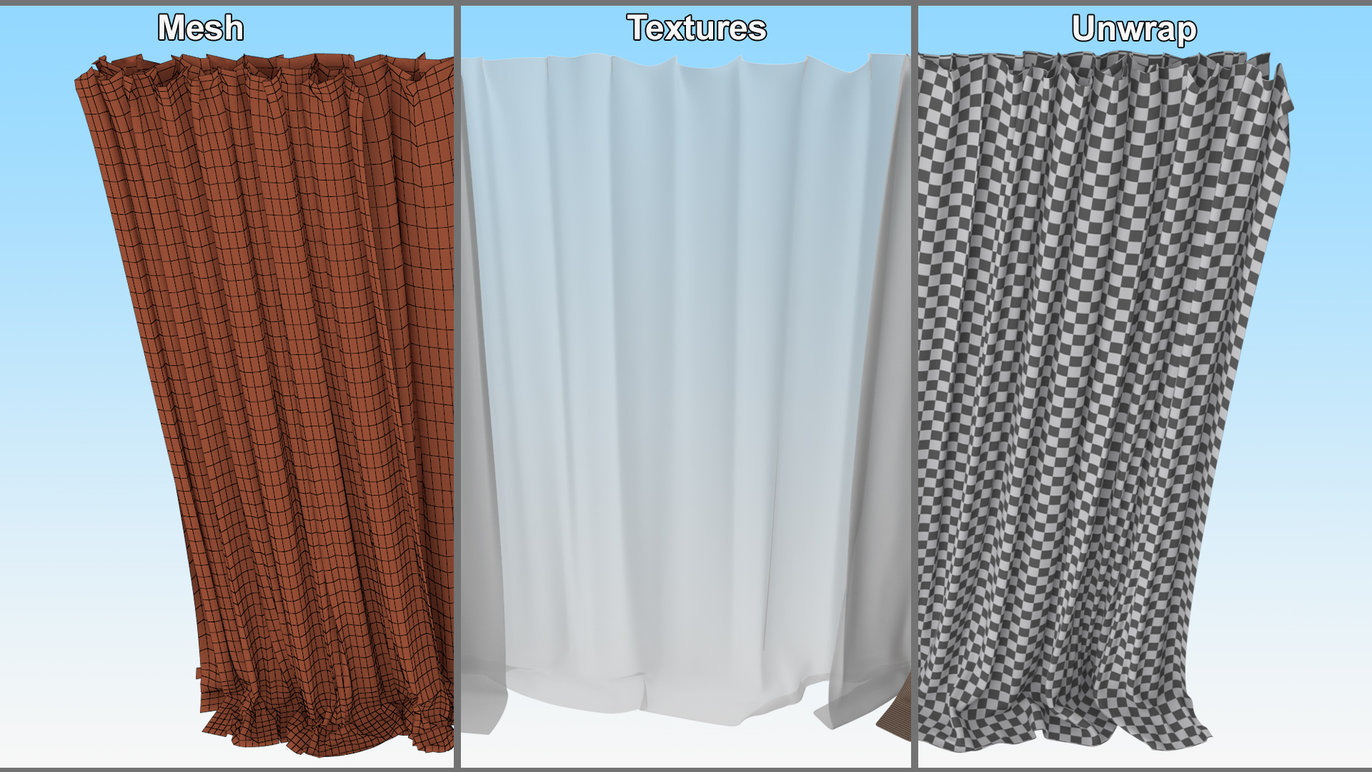 Window Curtain Set Cappuccino 3D model