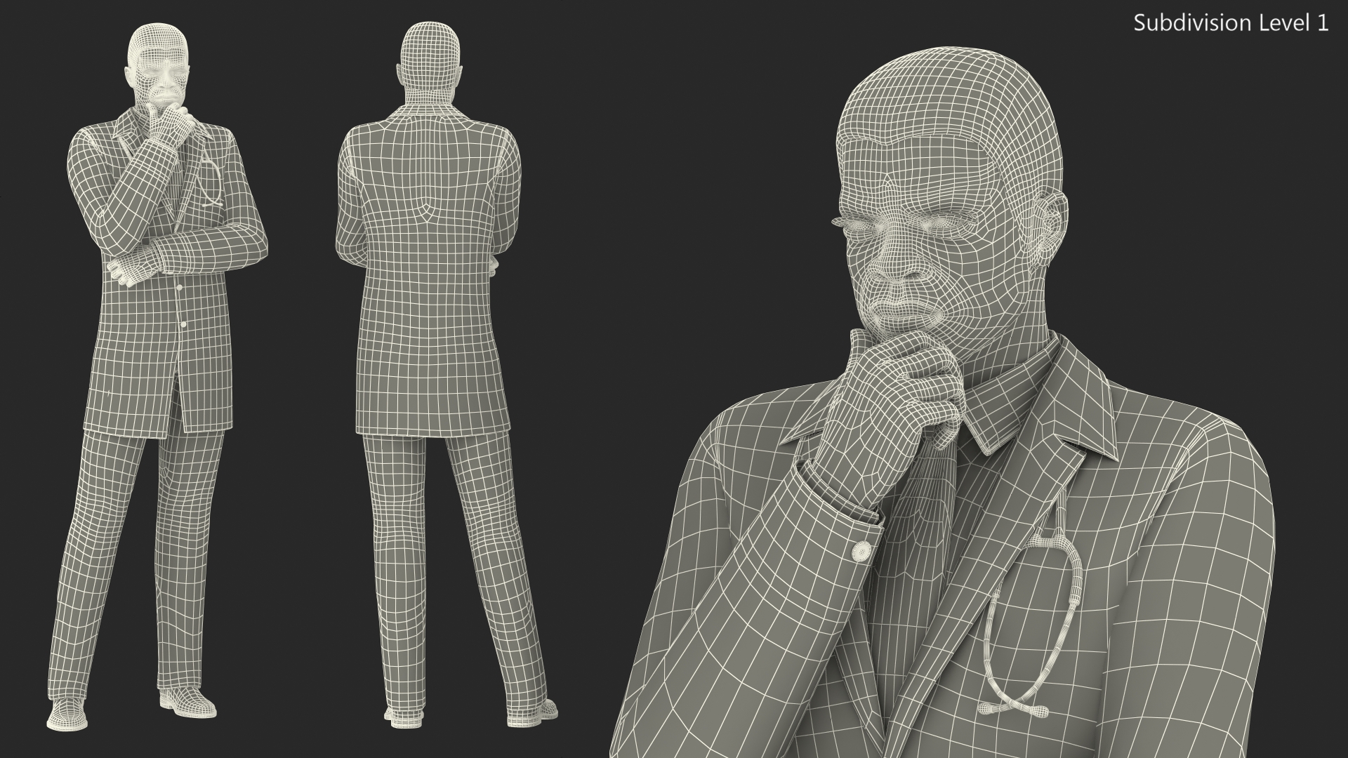 3D African American Male Doctor model
