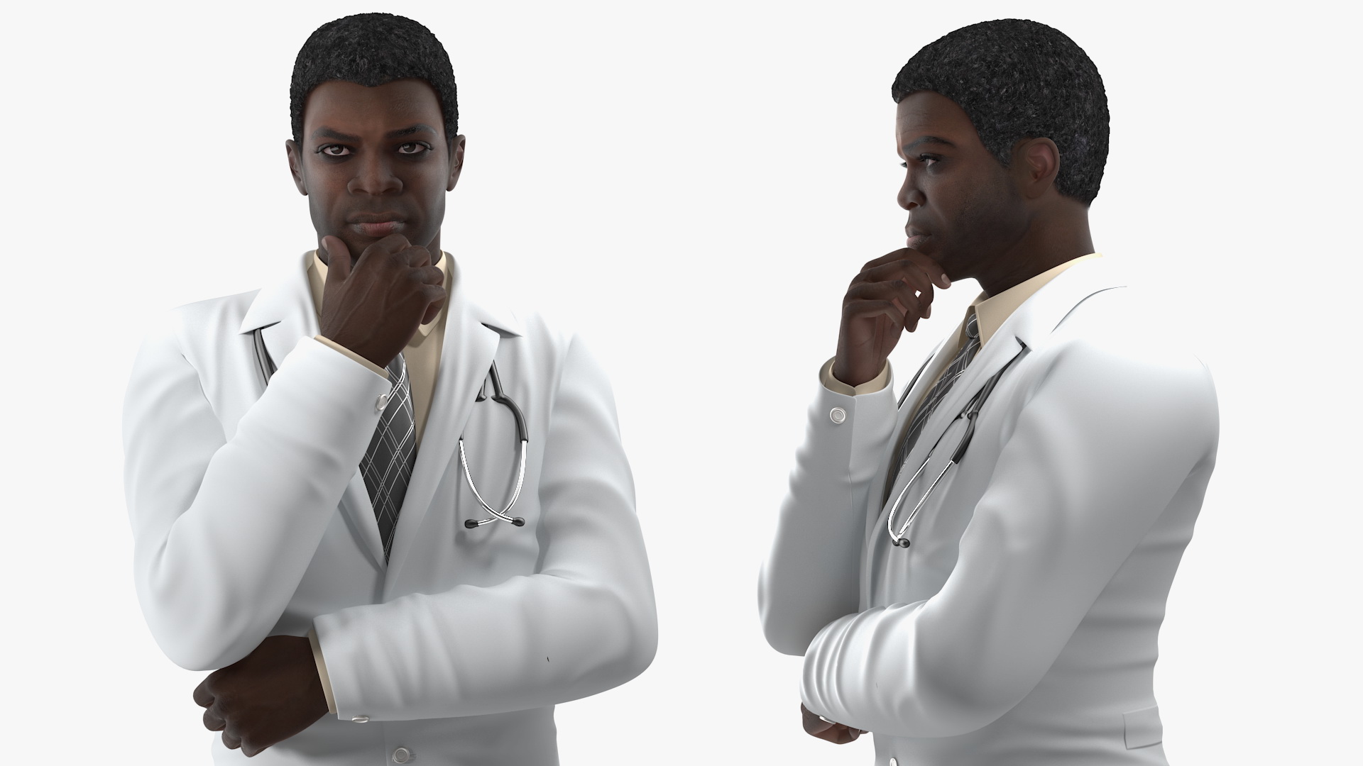 3D African American Male Doctor model