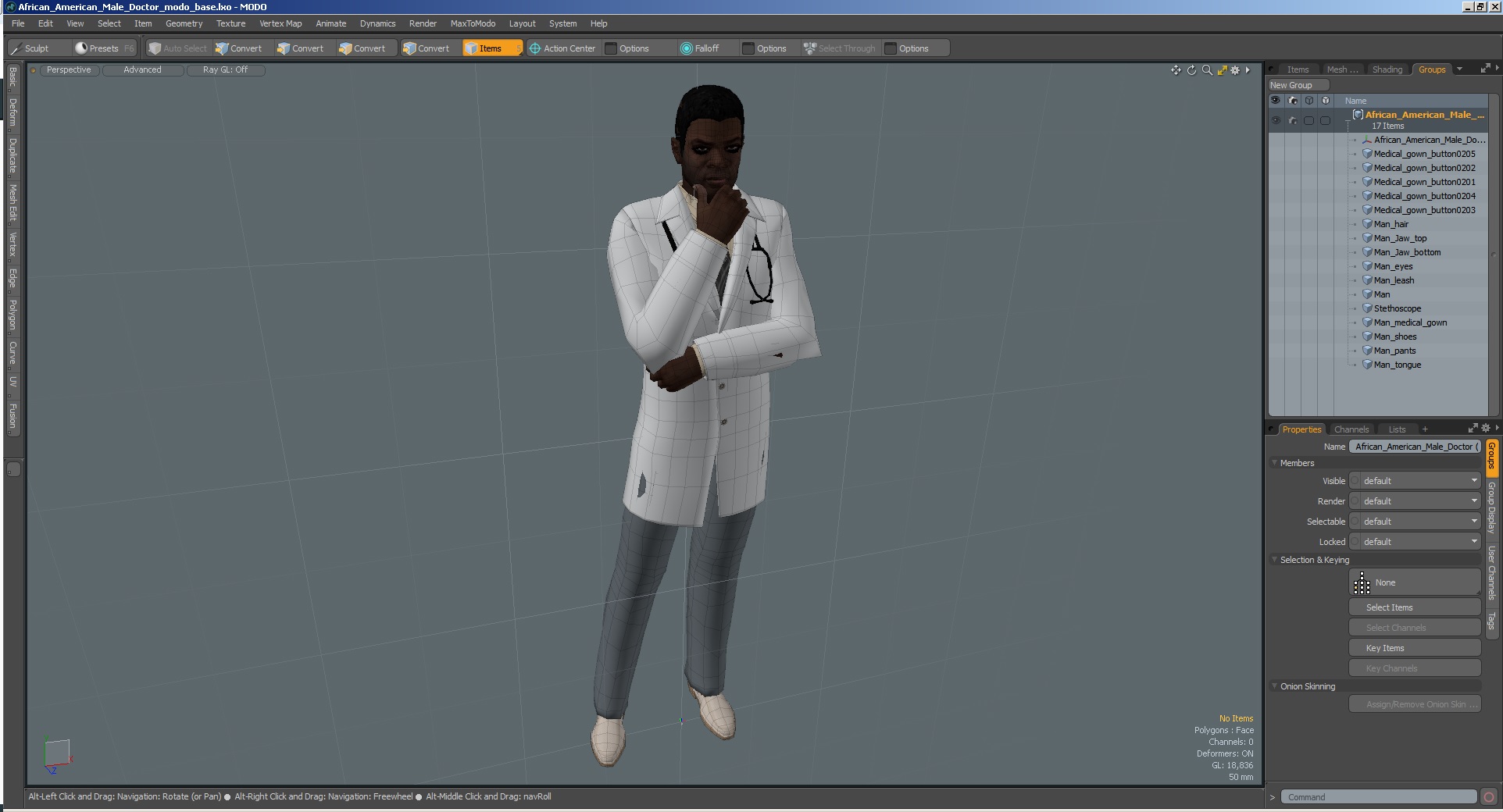 3D African American Male Doctor model