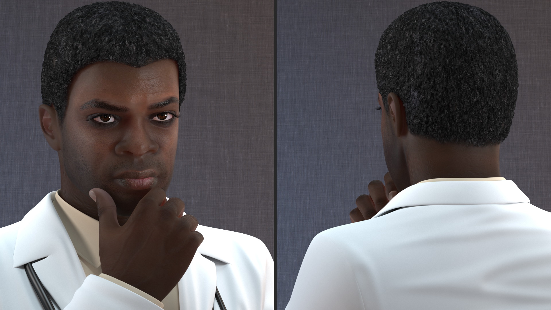 3D African American Male Doctor model