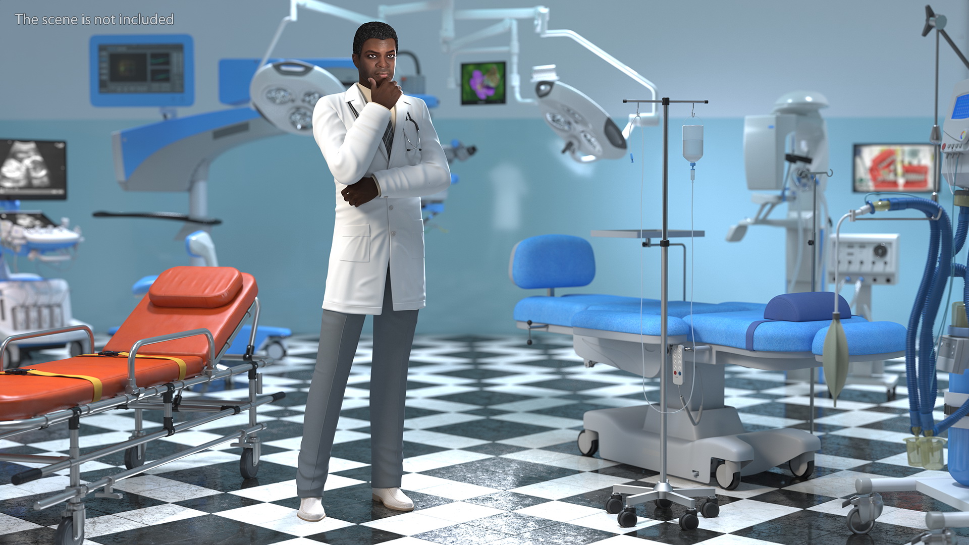 3D African American Male Doctor model