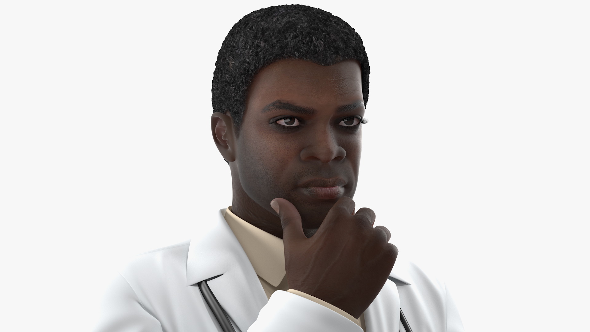3D African American Male Doctor model