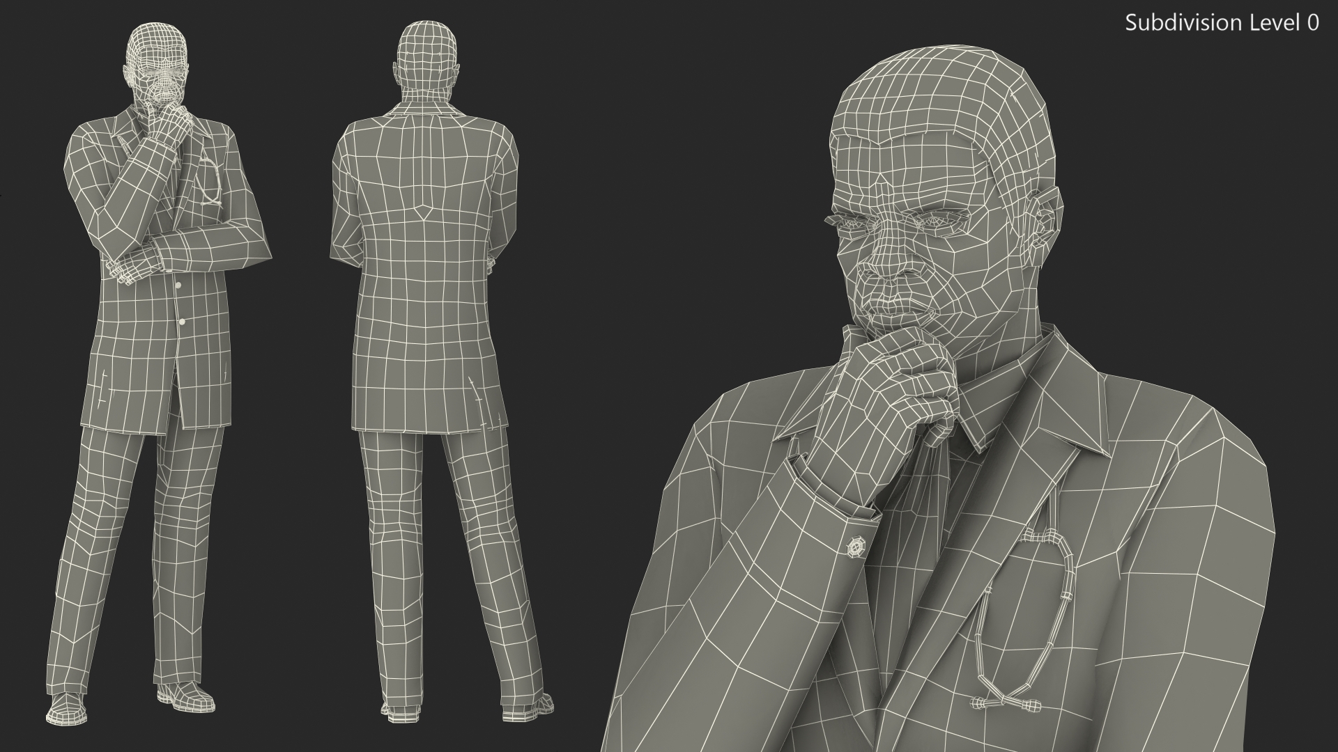 3D African American Male Doctor model