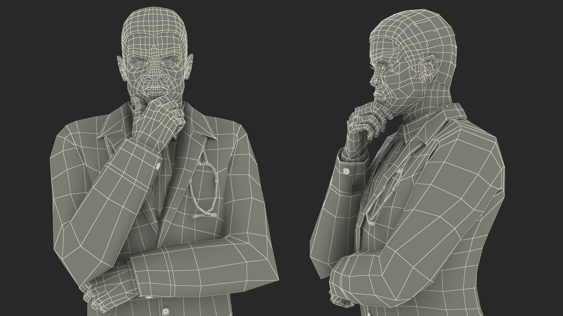 3D African American Male Doctor model