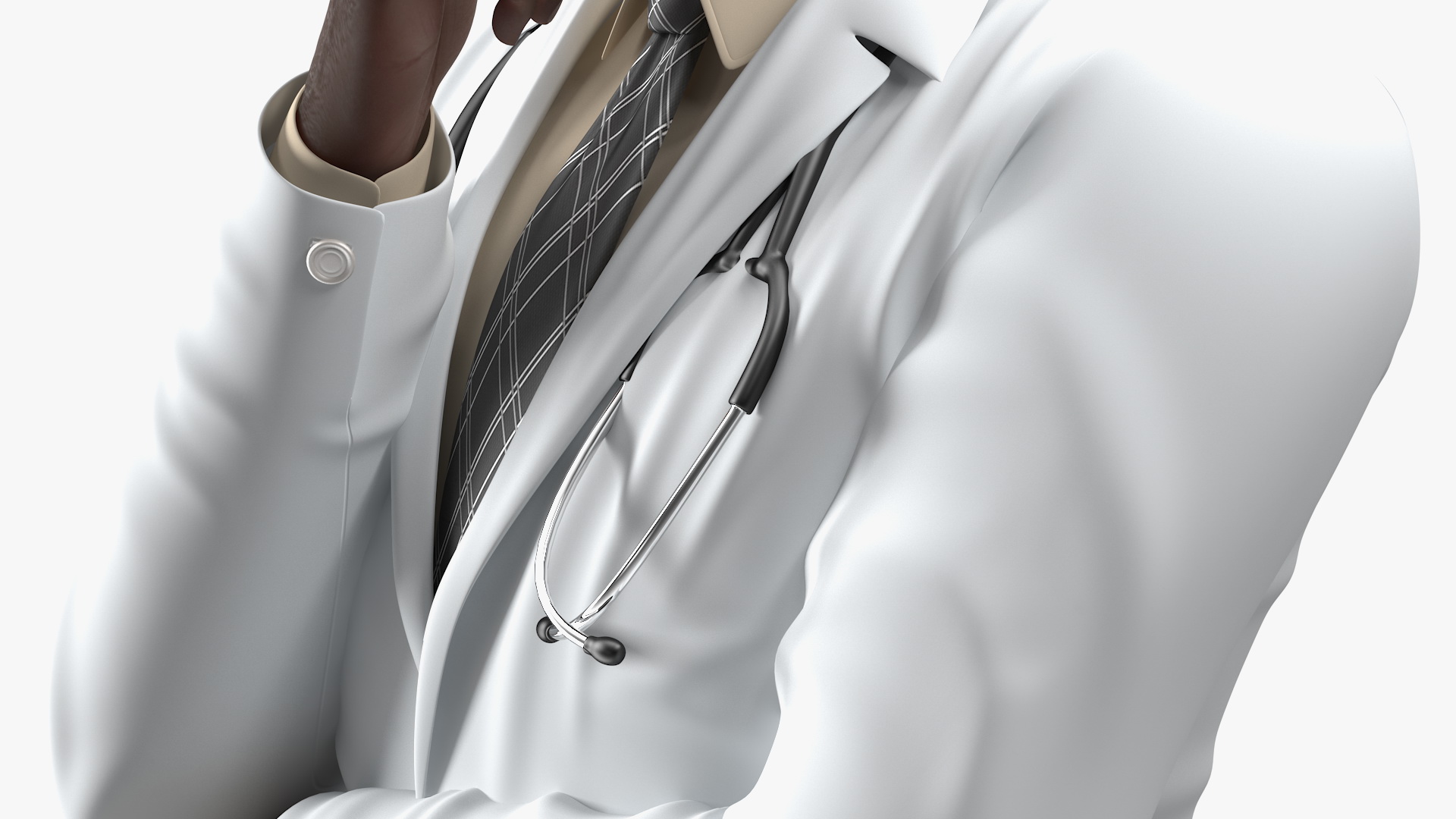 3D African American Male Doctor model
