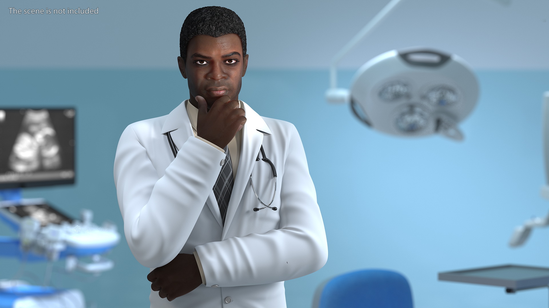 3D African American Male Doctor model