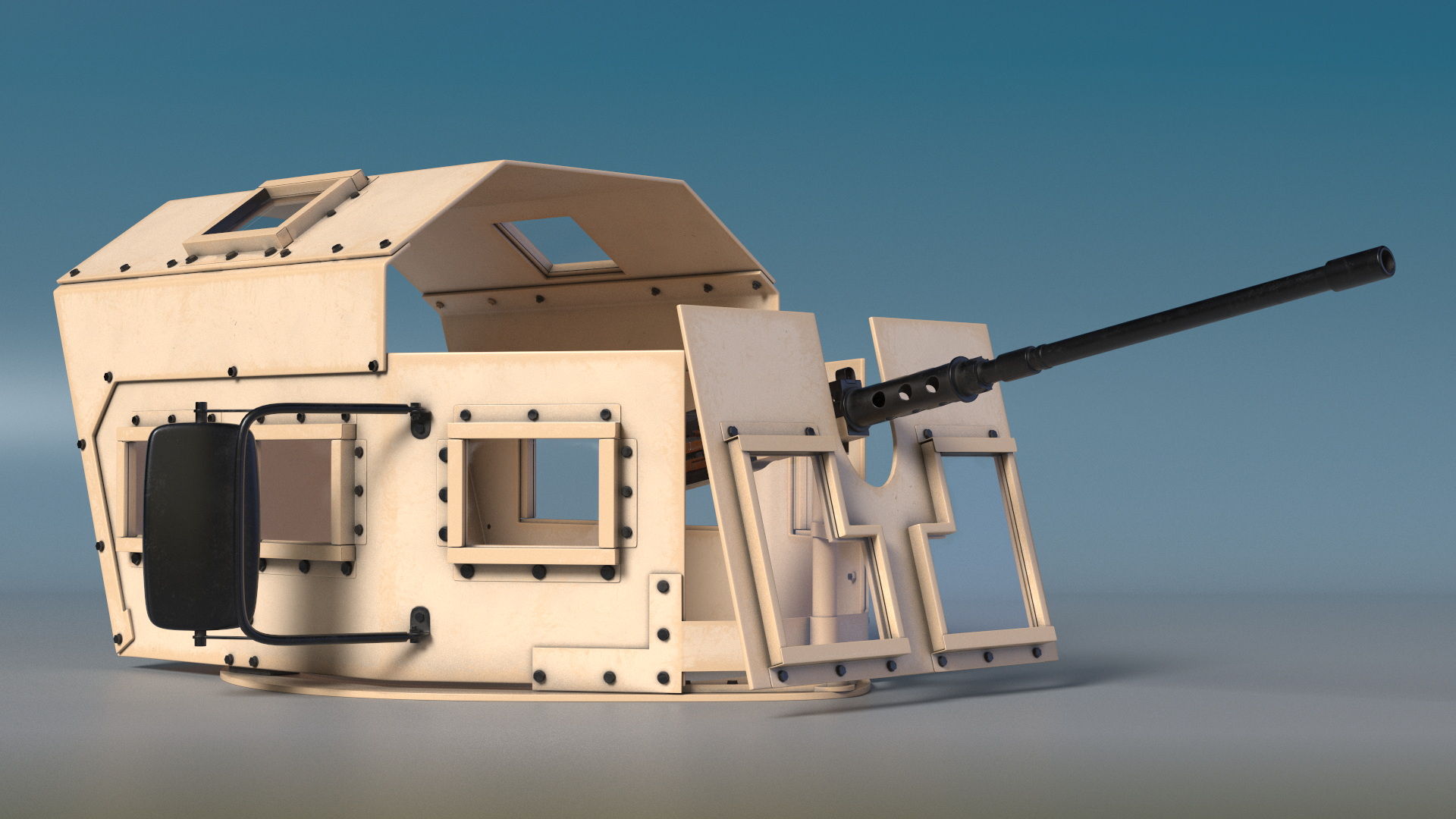 Armored Machine Gun Turret Desert