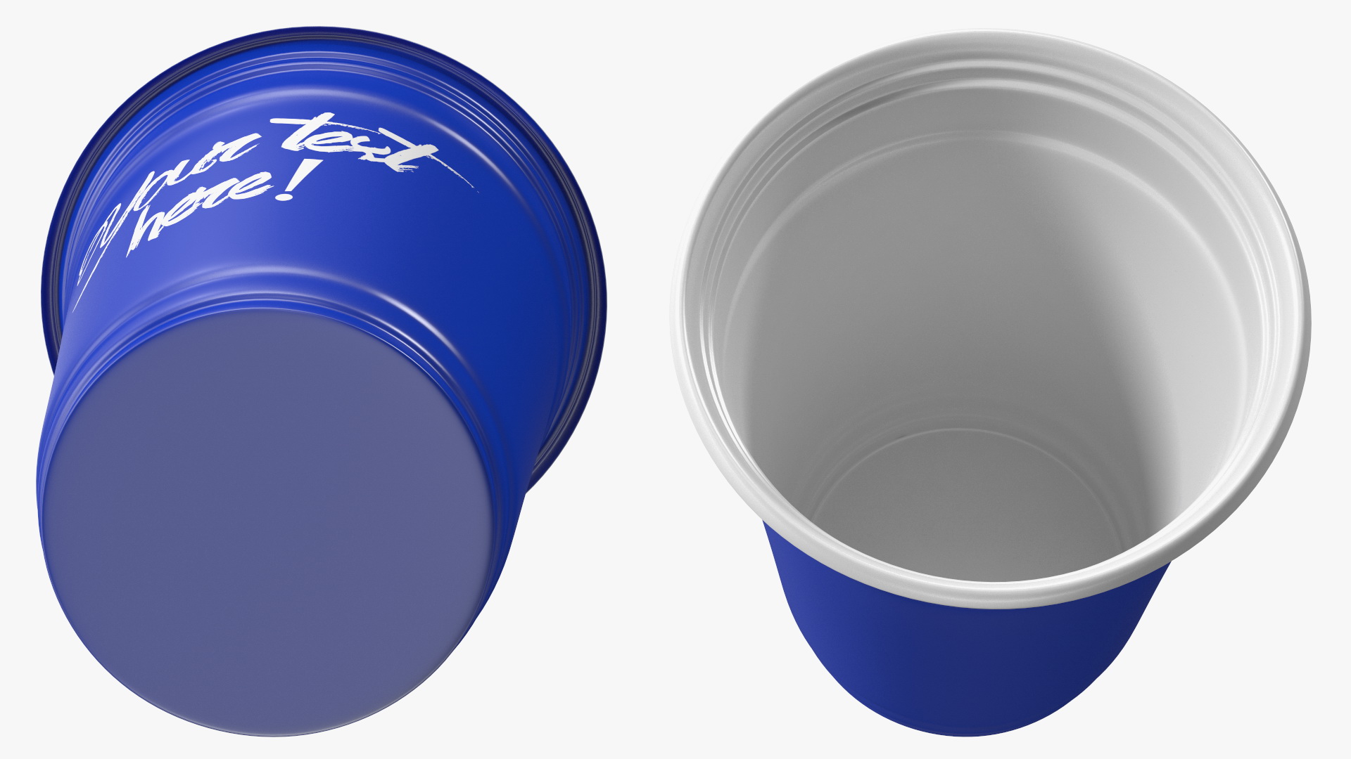 3D Plastic Cup Your Text Blue