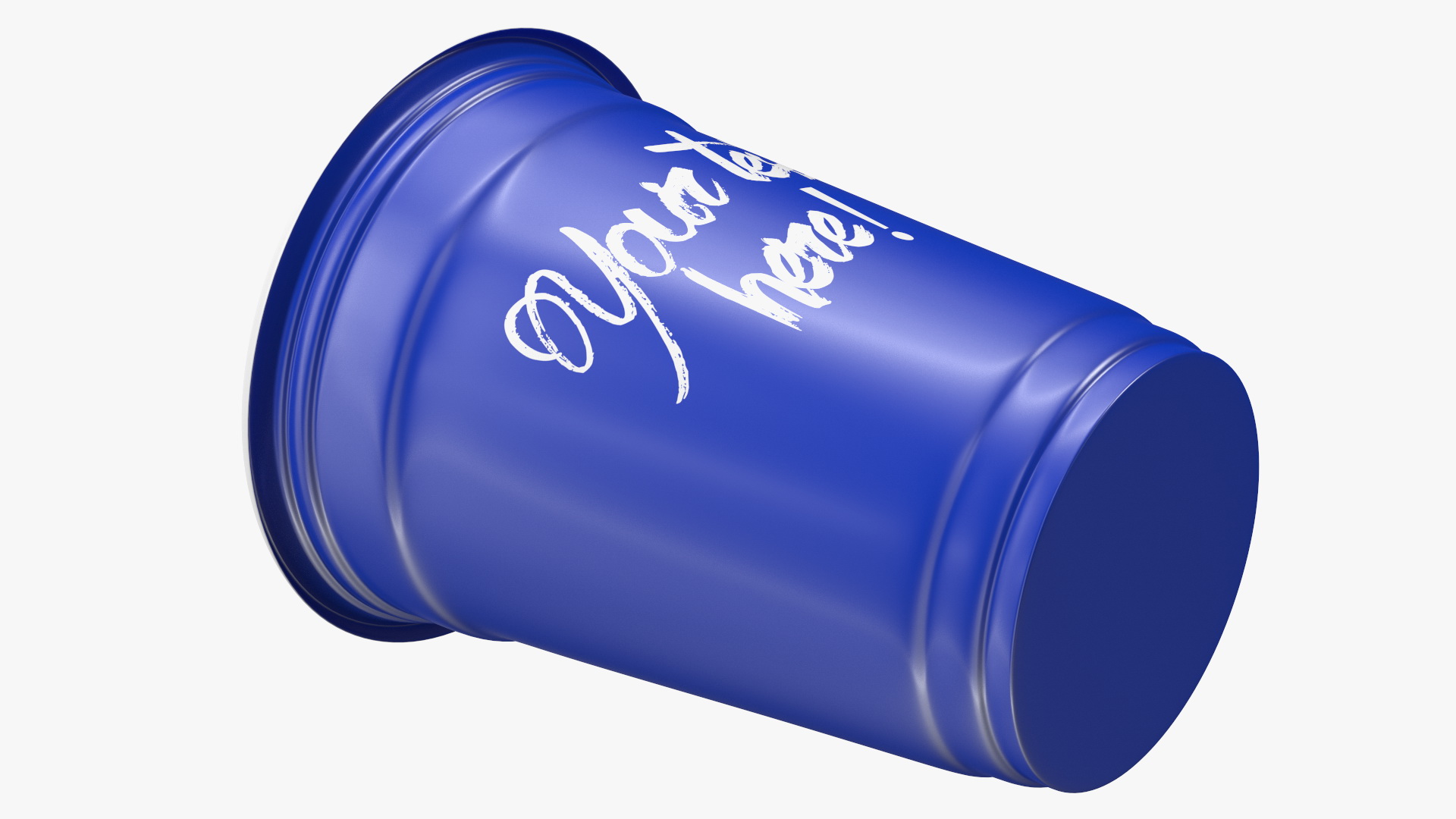 3D Plastic Cup Your Text Blue