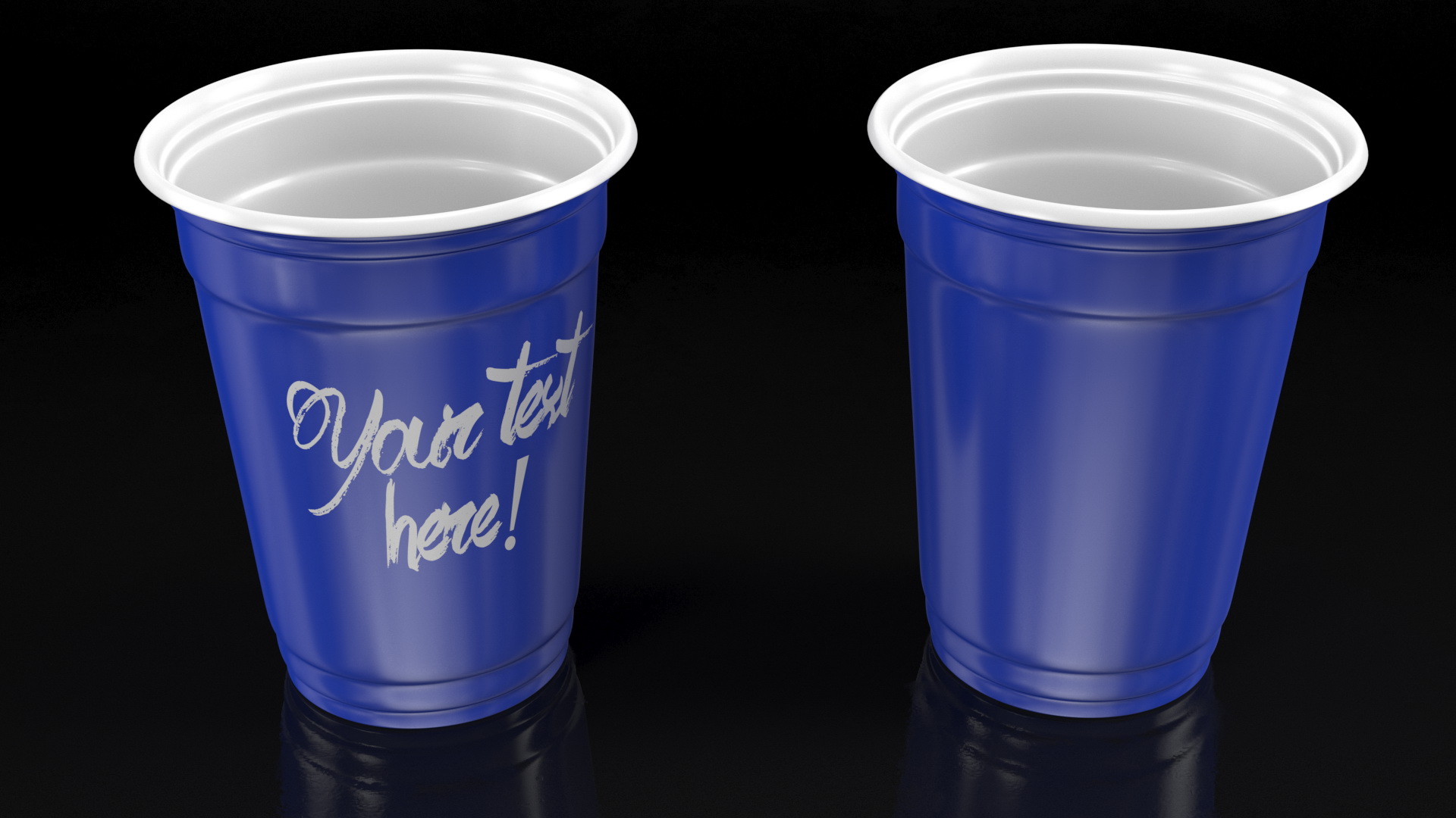 3D Plastic Cup Your Text Blue