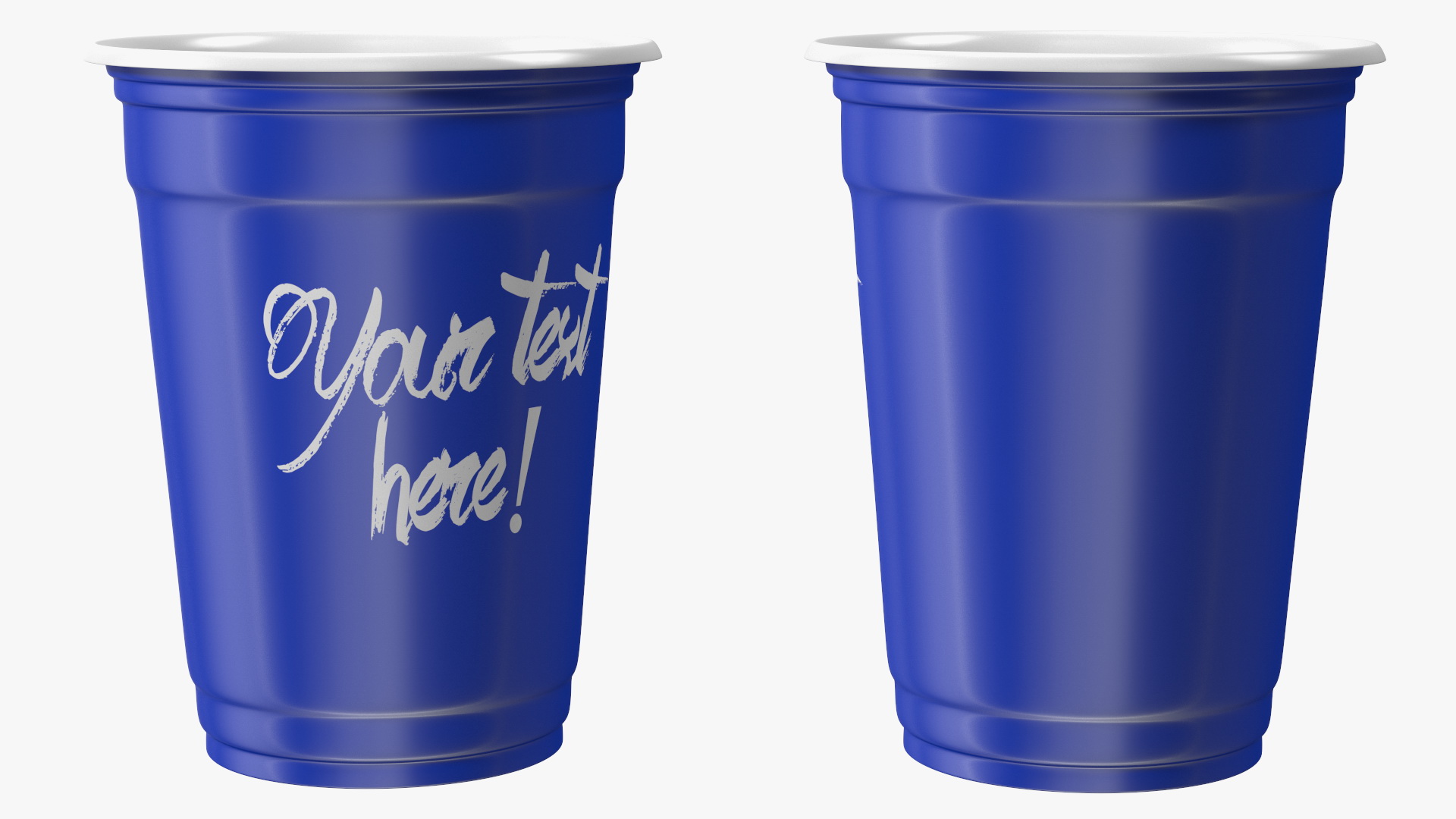 3D Plastic Cup Your Text Blue