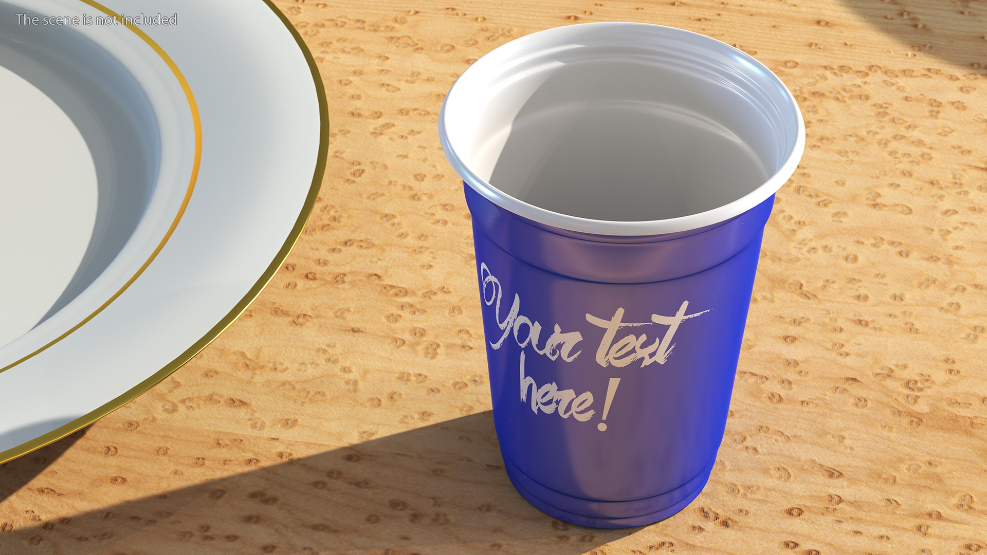 3D Plastic Cup Your Text Blue