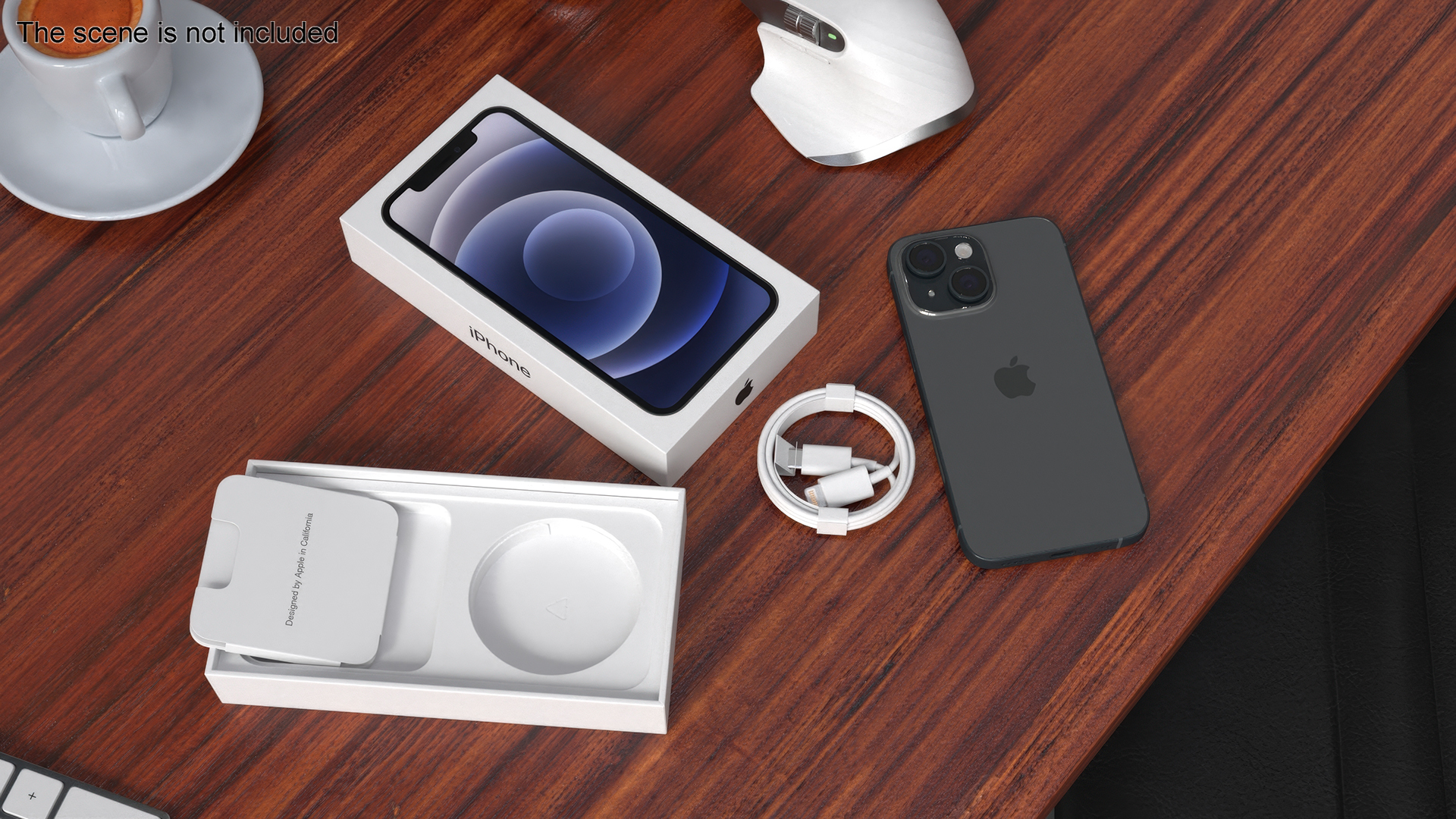 3D IPhone 15 Black Unboxed model