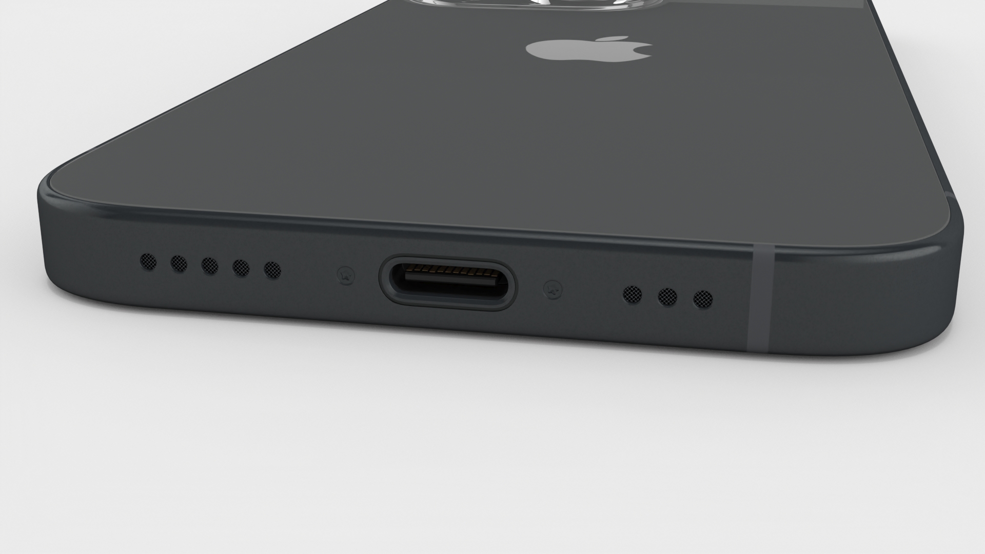 3D IPhone 15 Black Unboxed model