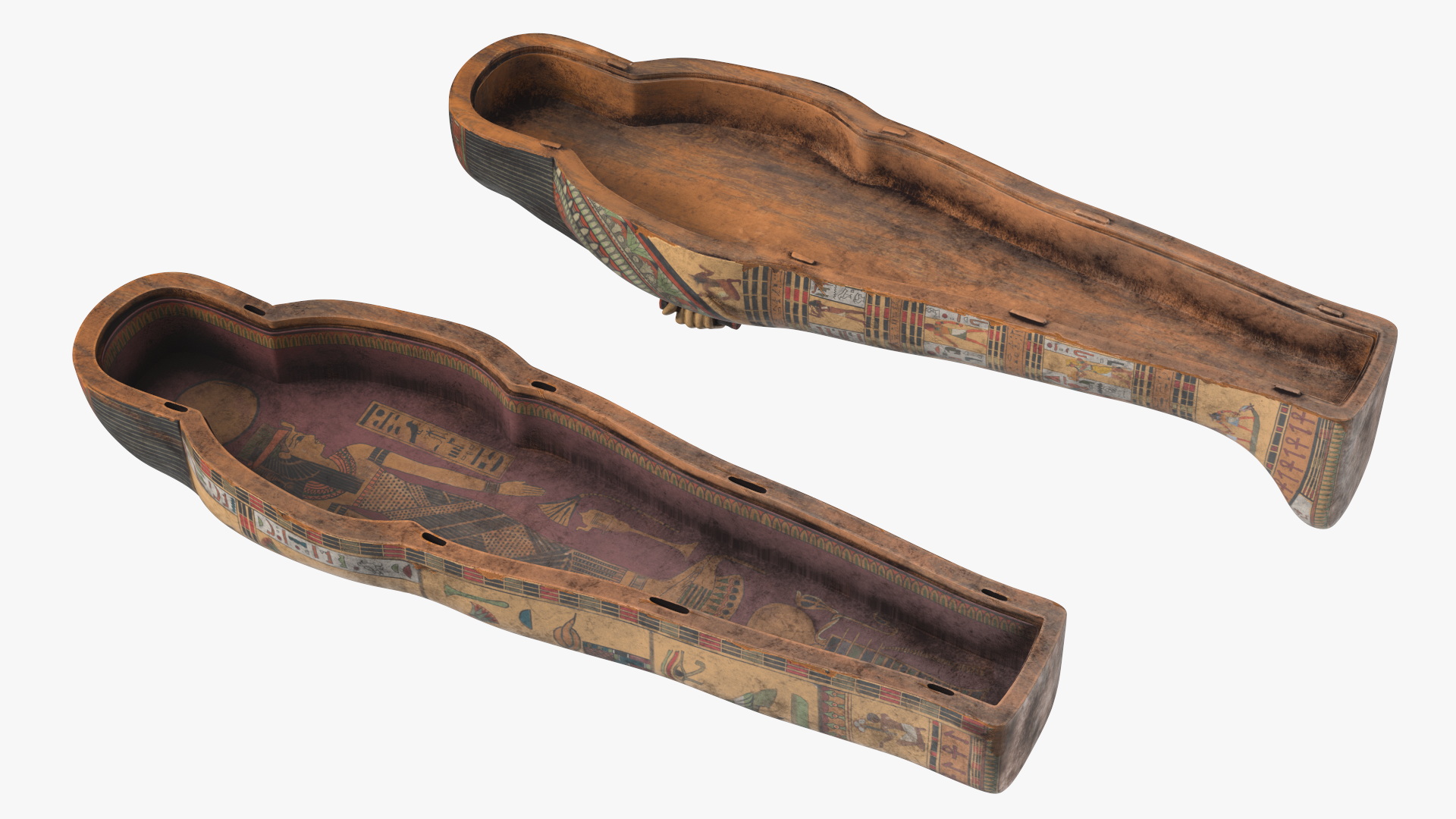 Ancient Priest Mourns an Altar with a Sarcophagus 3D model