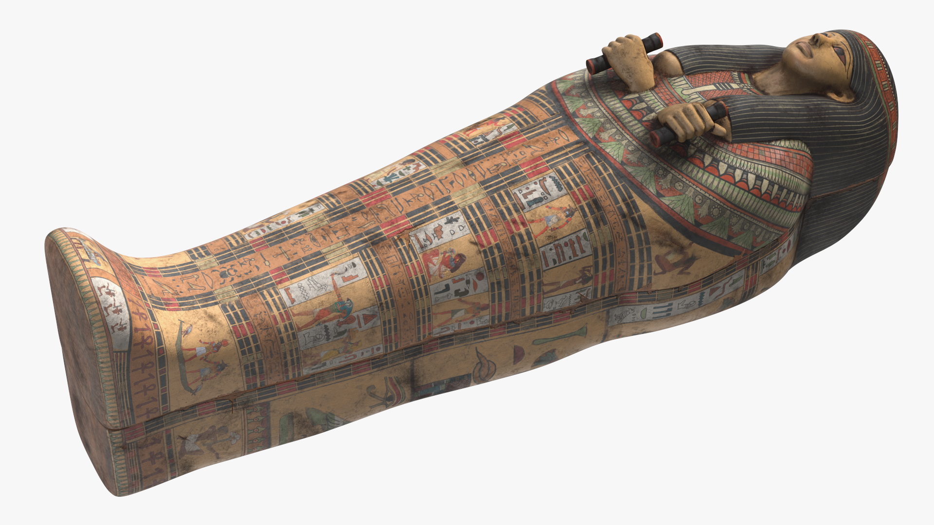 Ancient Priest Mourns an Altar with a Sarcophagus 3D model