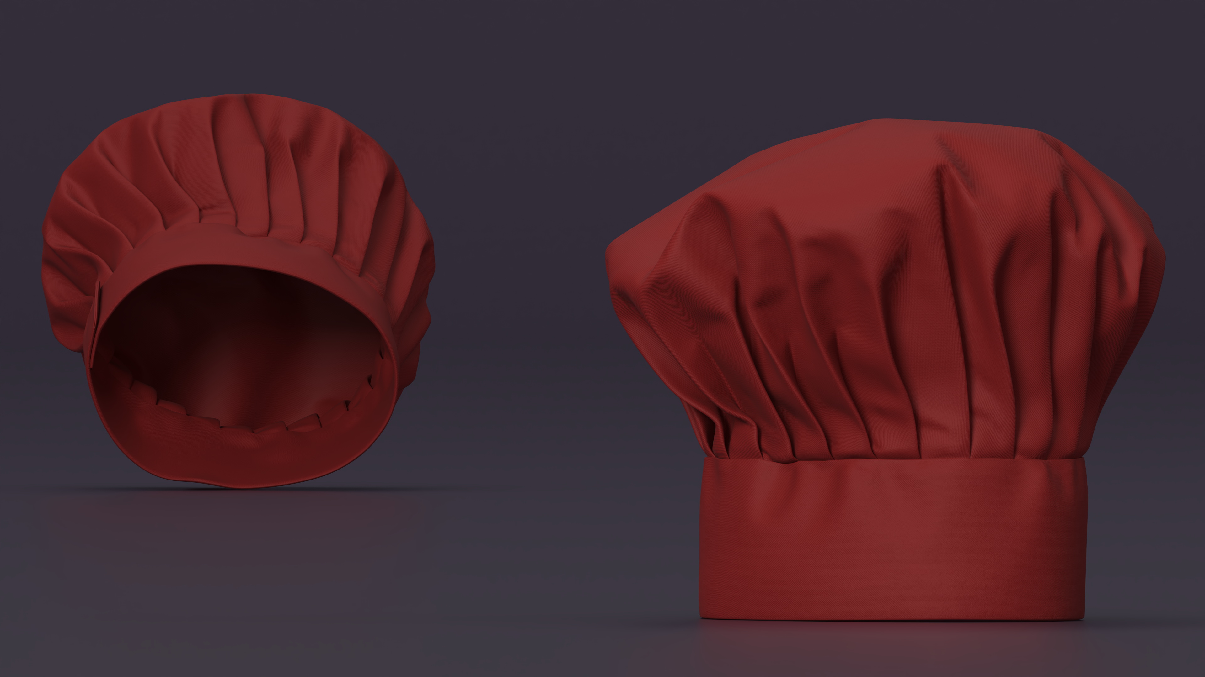 3D Puffy Chef Hat in Red