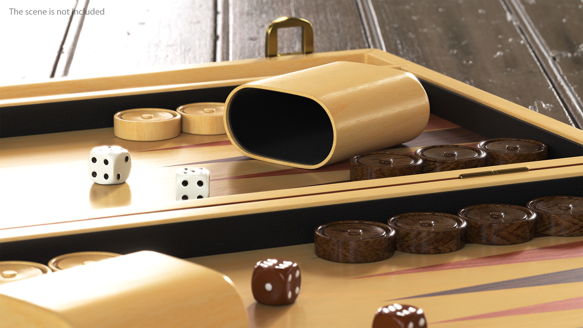 3D model Vintage Wooden Backgammon