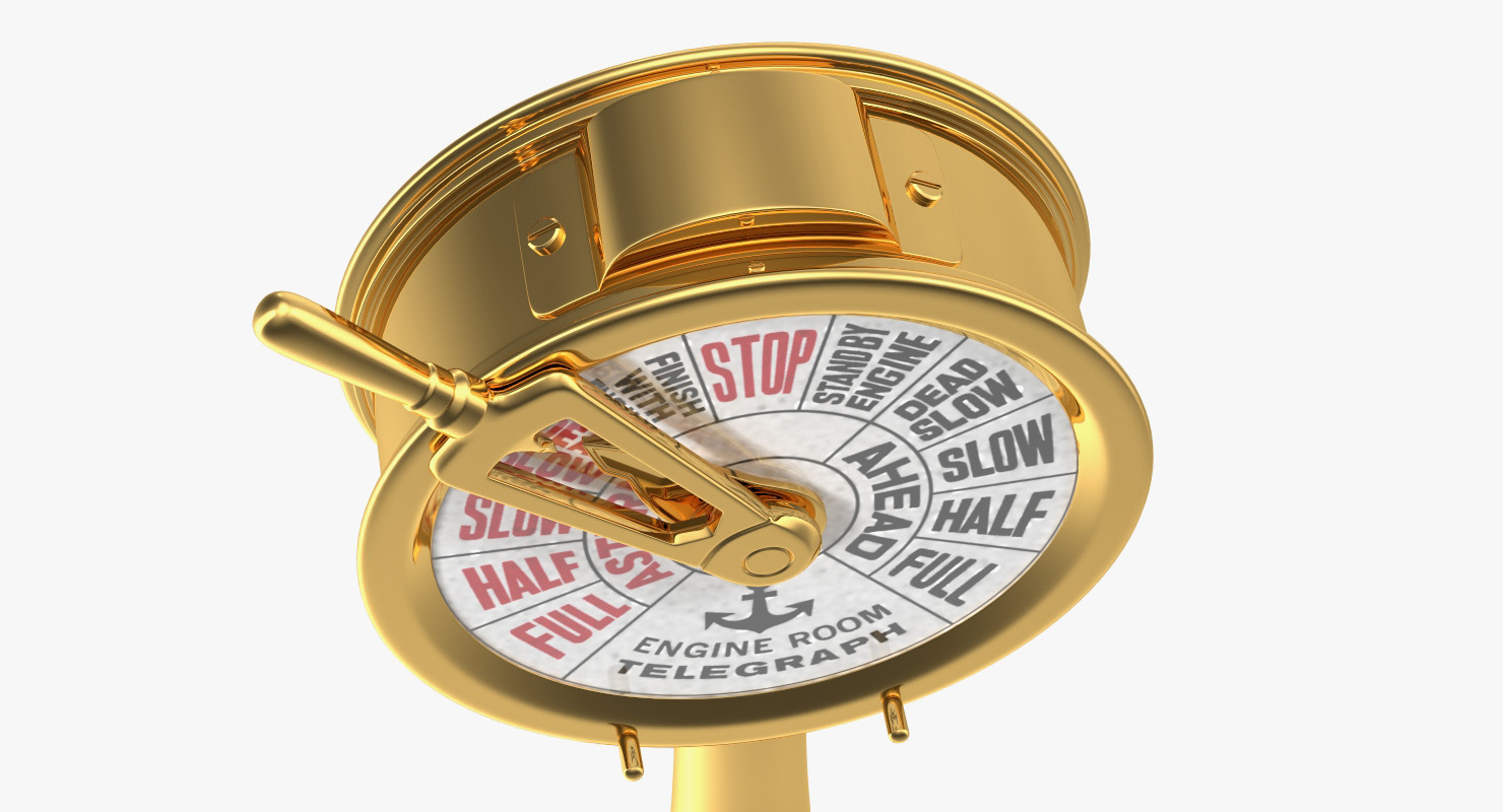 3D Engine Order Telegraph with Moving Handle