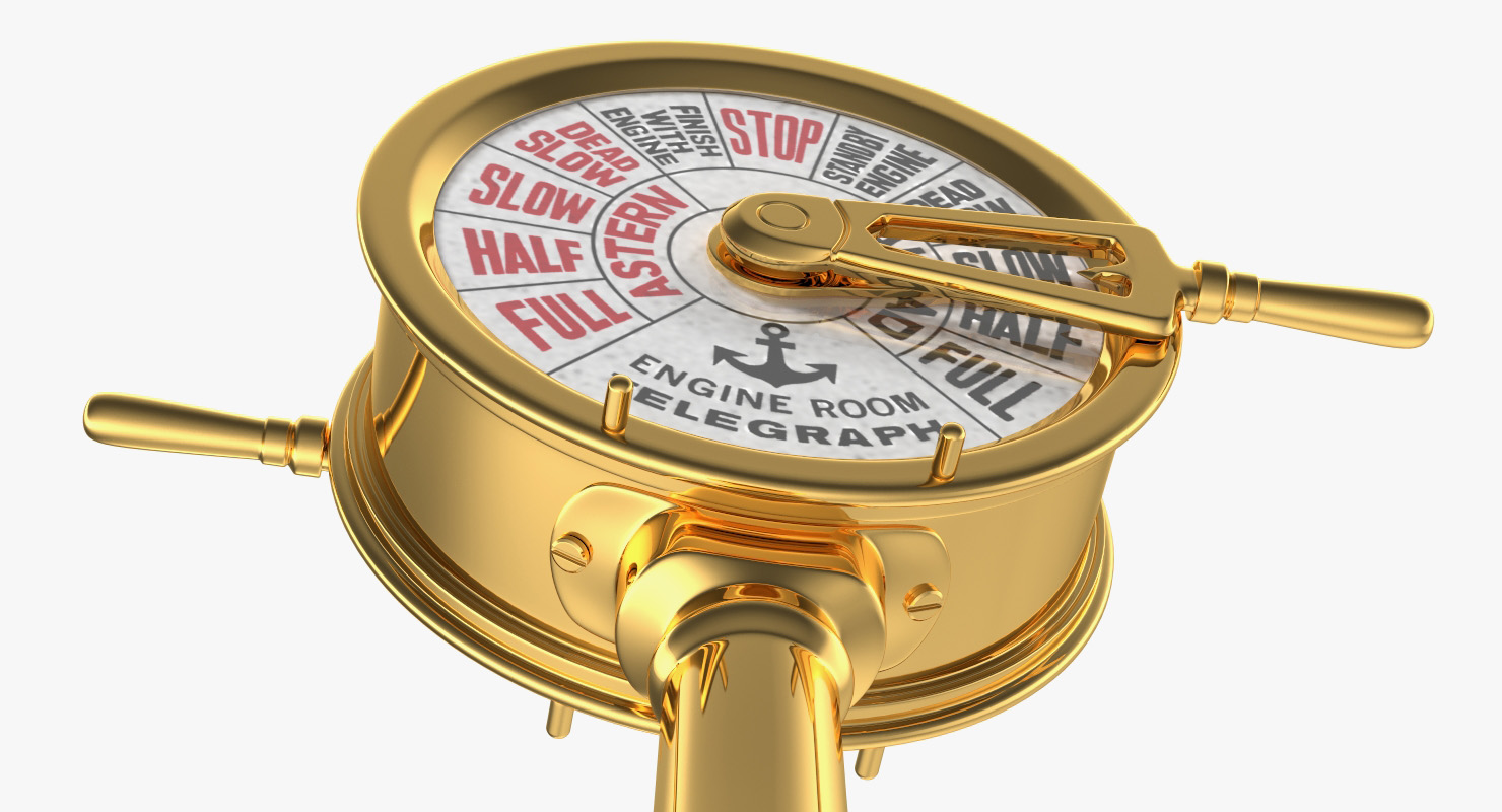 3D Engine Order Telegraph with Moving Handle