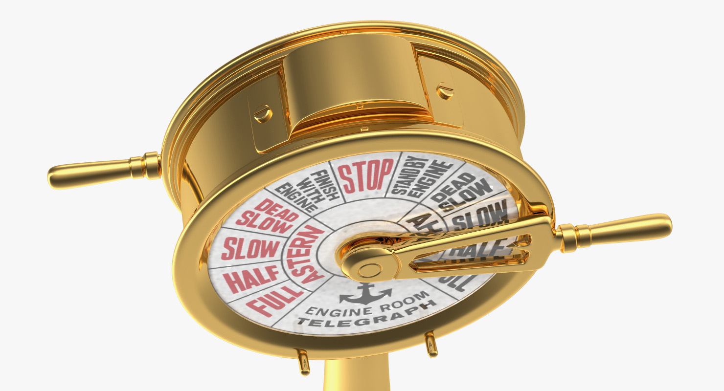 3D Engine Order Telegraph with Moving Handle