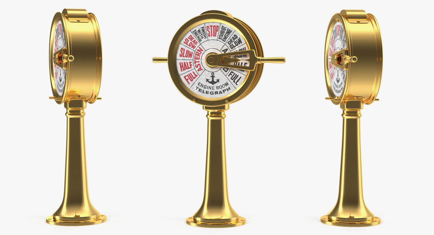 3D Engine Order Telegraph with Moving Handle
