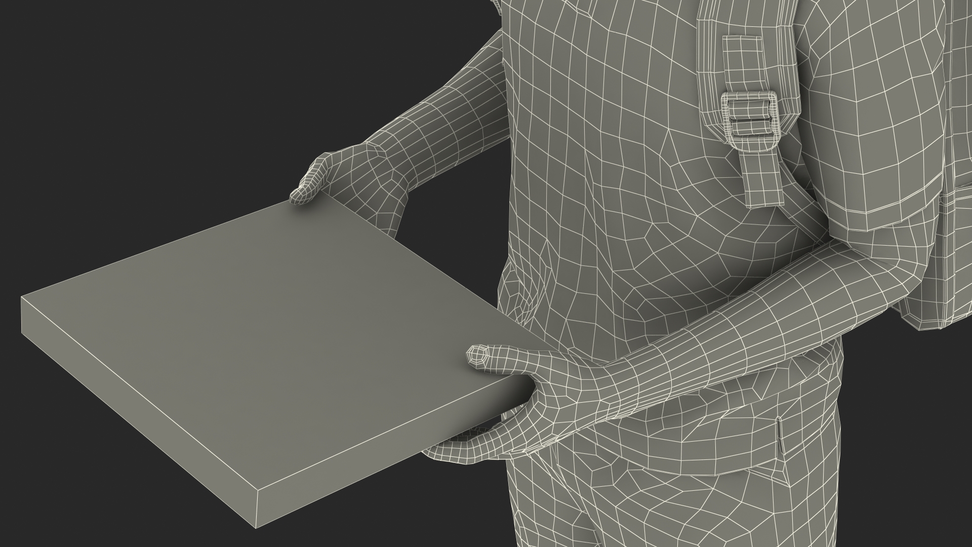 Delivery Man with Pizza Box 3D