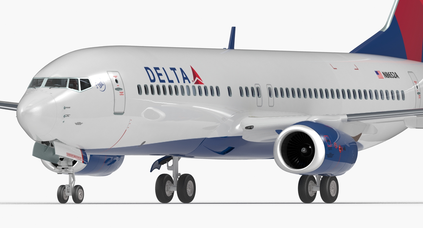 3D Boeing 737 800 with Interior Delta Air Lines Rigged