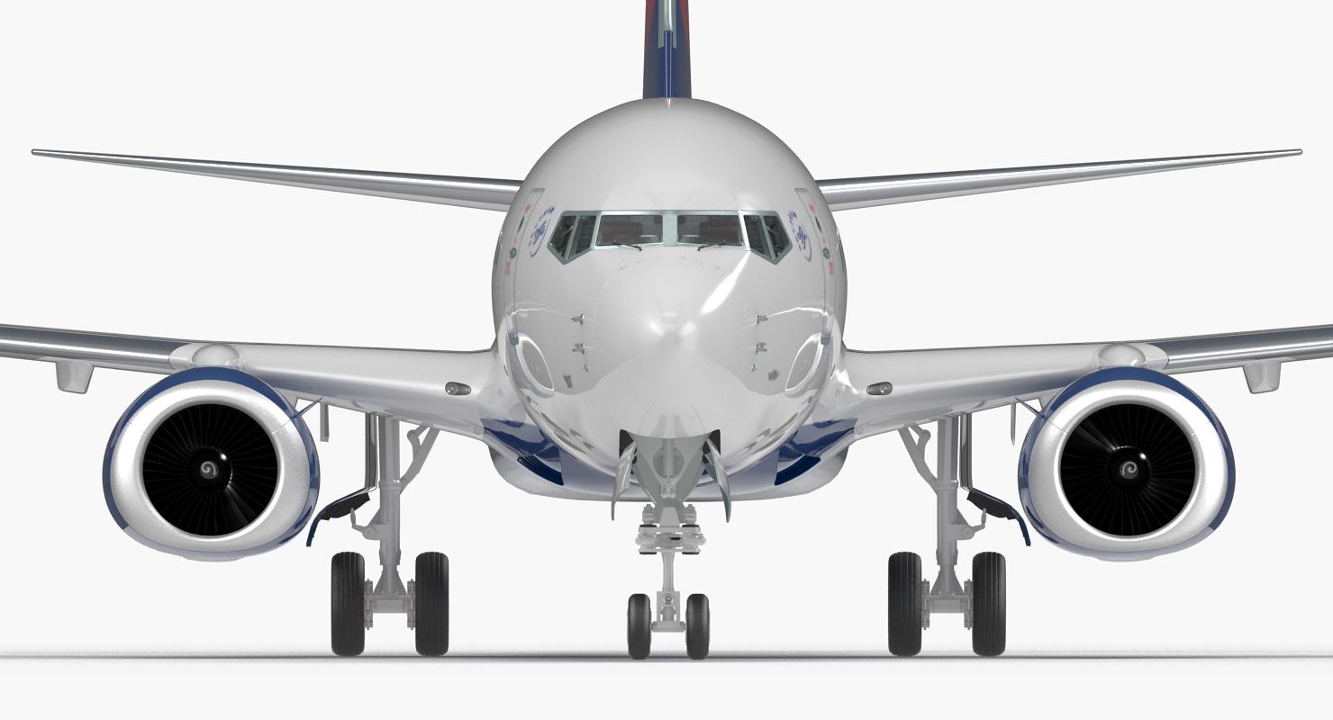 3D model Boeing 737 800 with Interior Delta Air Lines Rigged for Maya