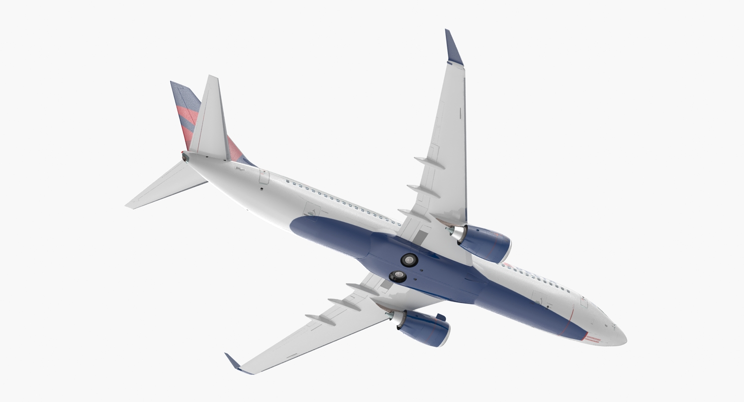 3D model Boeing 737 800 with Interior Delta Air Lines Rigged for Maya
