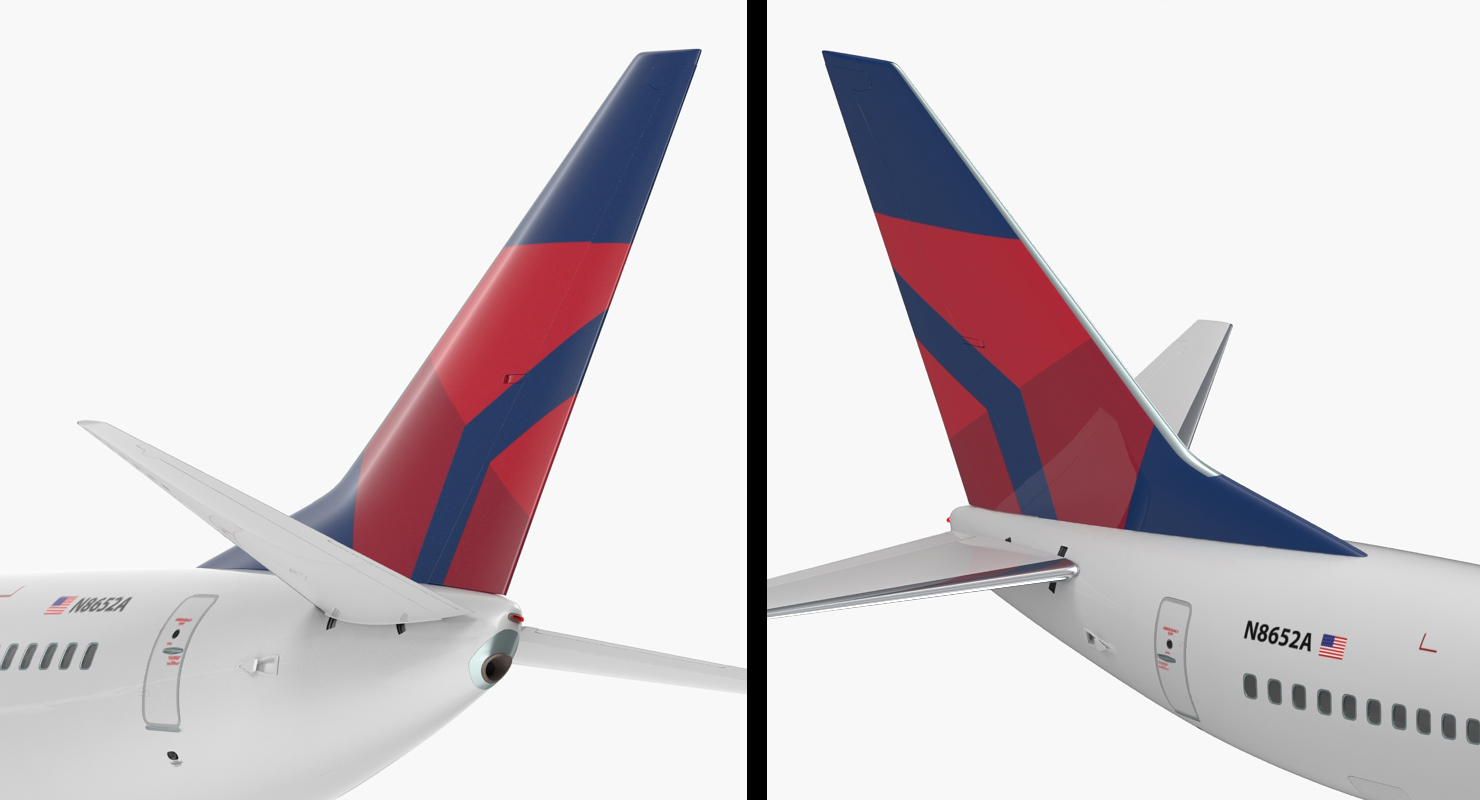 3D model Boeing 737 800 with Interior Delta Air Lines Rigged for Maya