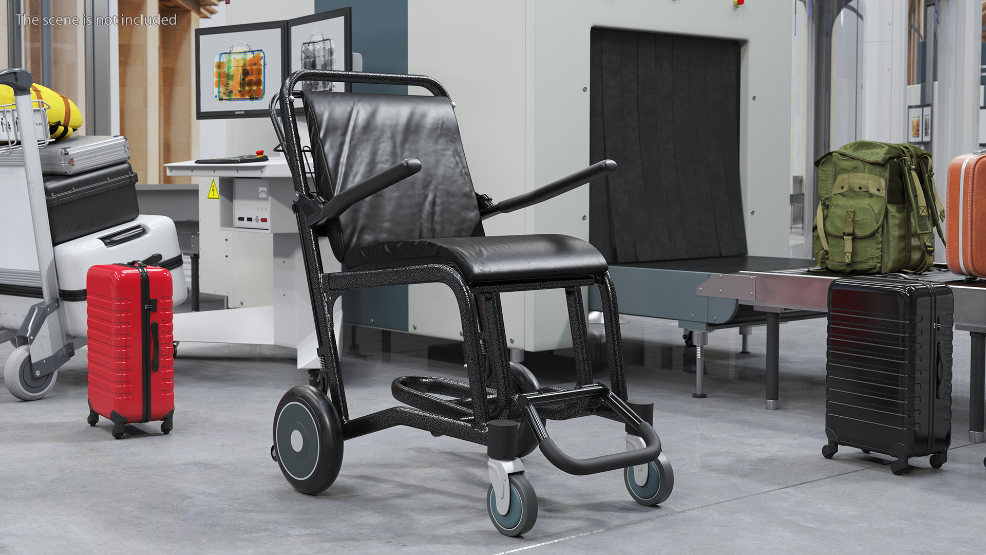 Airport Wheelchair Black 3D model