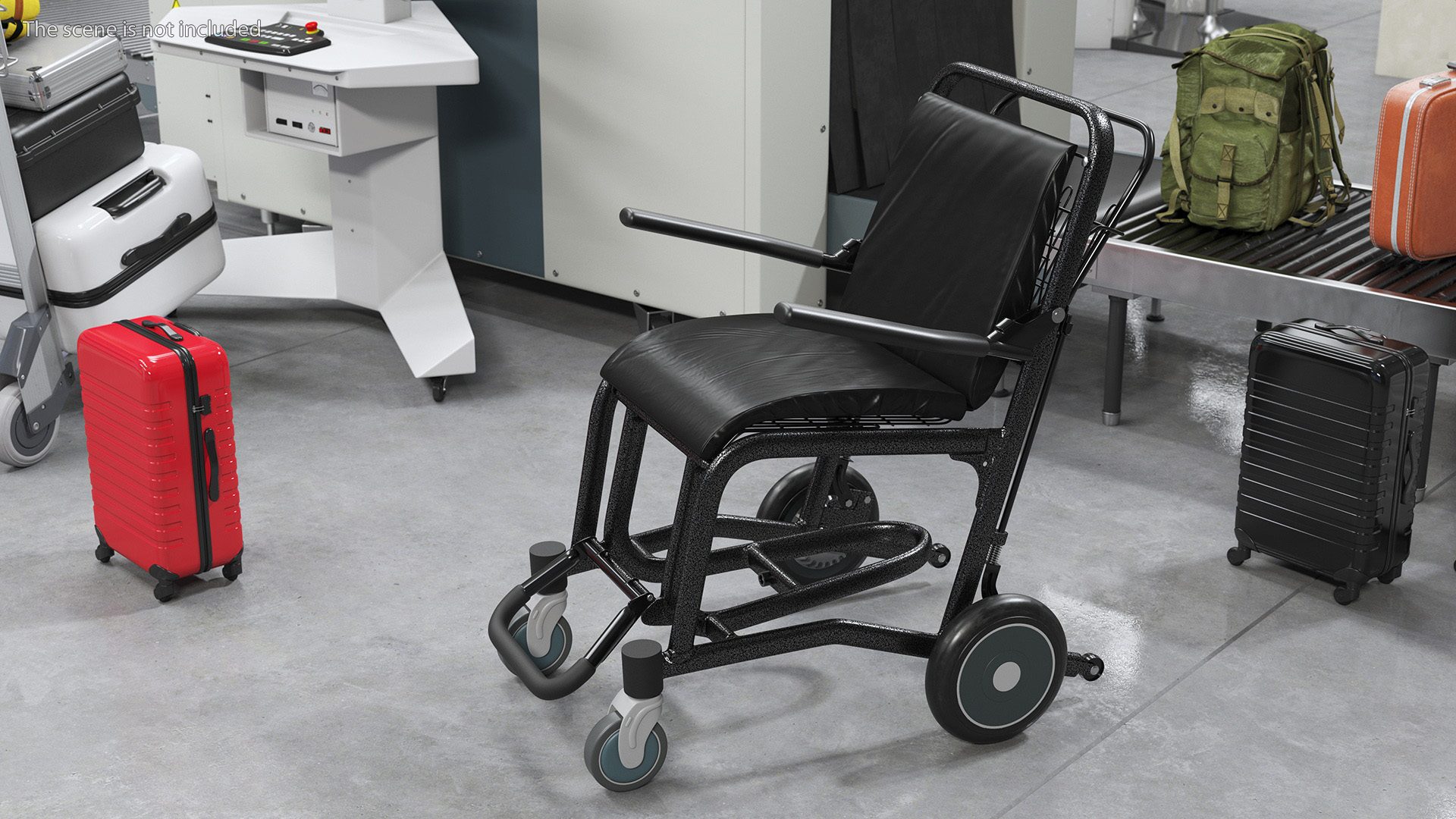 Airport Wheelchair Black 3D model