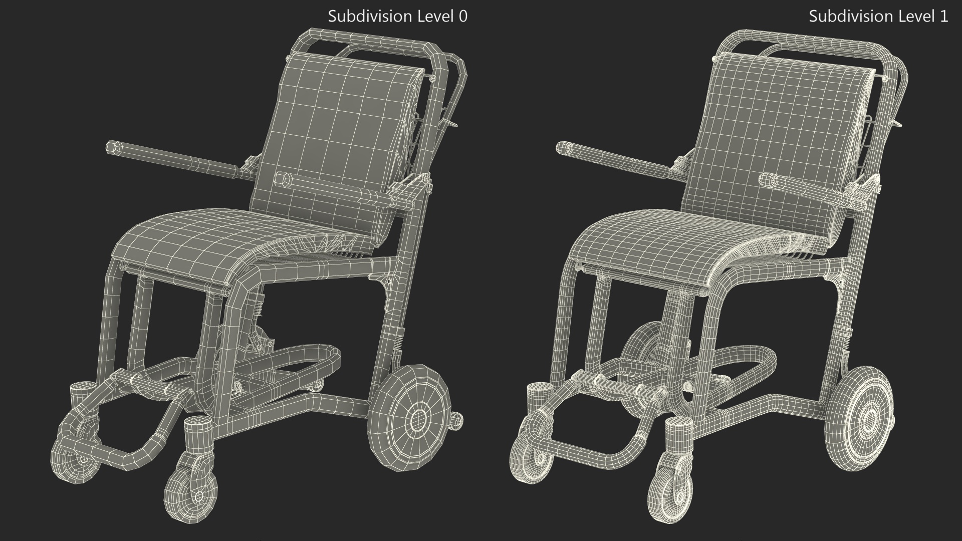 Airport Wheelchair Black 3D model