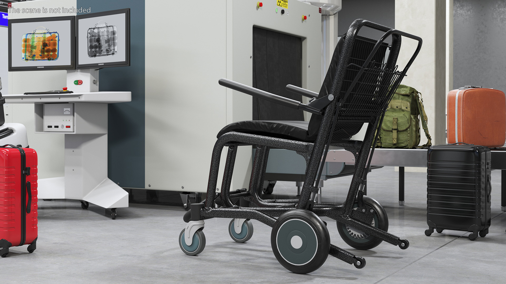 Airport Wheelchair Black 3D model