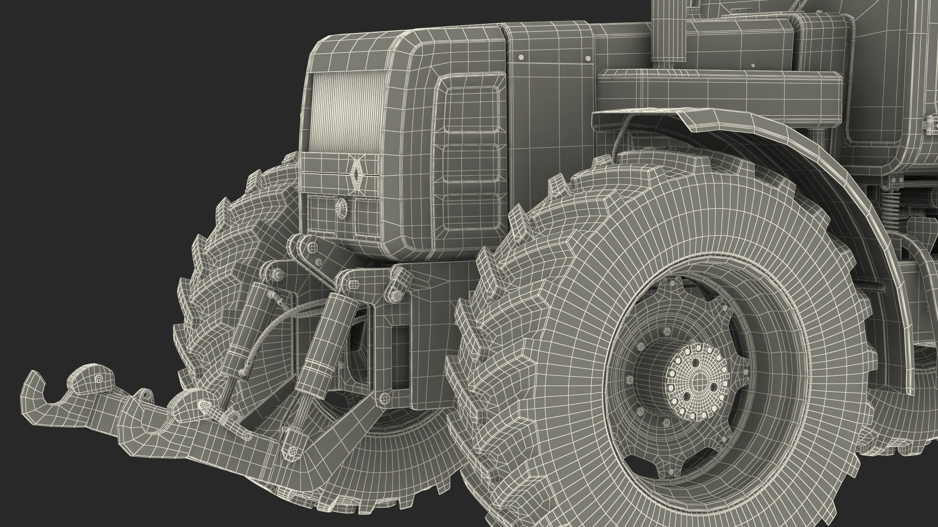 3D model Renault 160-94 Wheel Tractor Clean Rigged for Maya