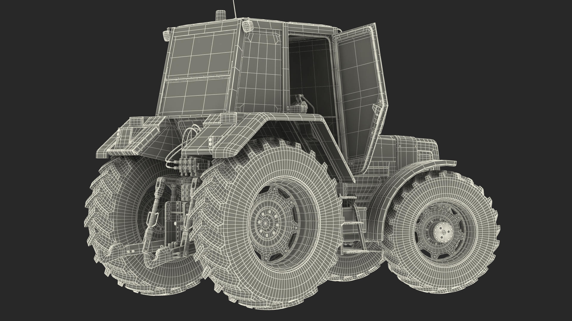 3D model Renault 160-94 Wheel Tractor Clean Rigged for Maya