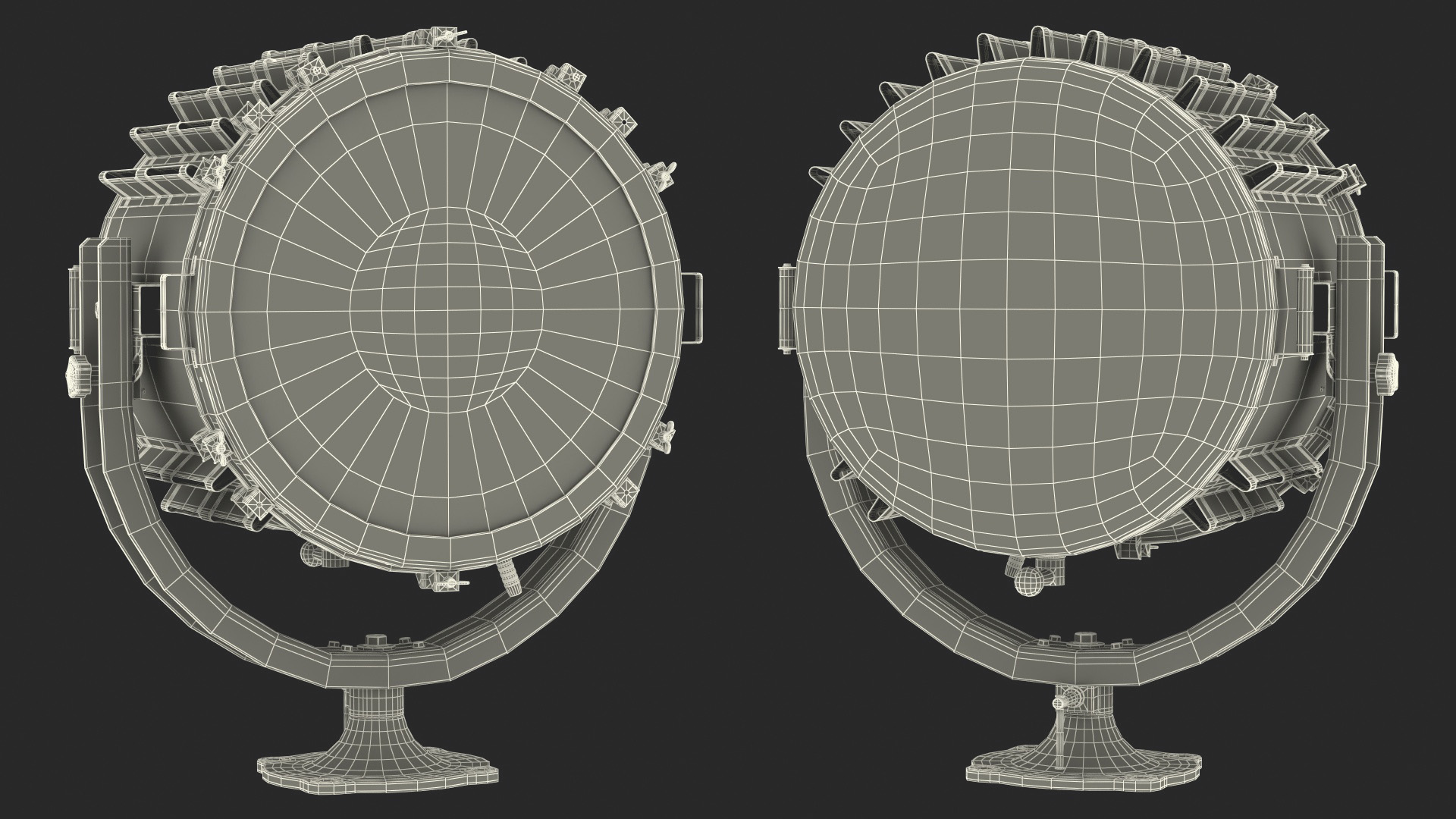 3D High Power Marine Suez Canal Searchlight Chrom