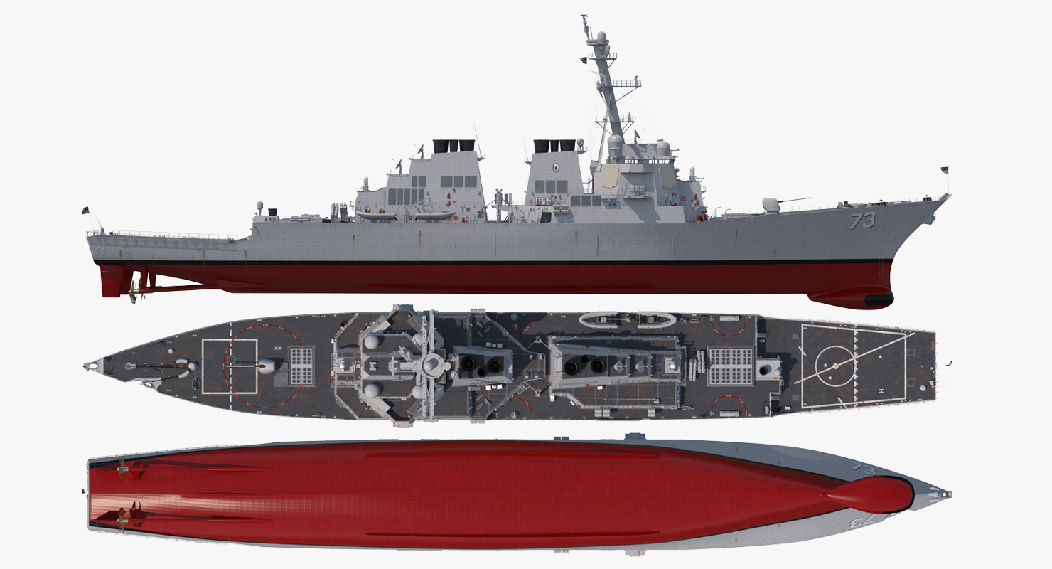 3D model Arleigh Burke Destroyer Decatur DDG 73 Rigged