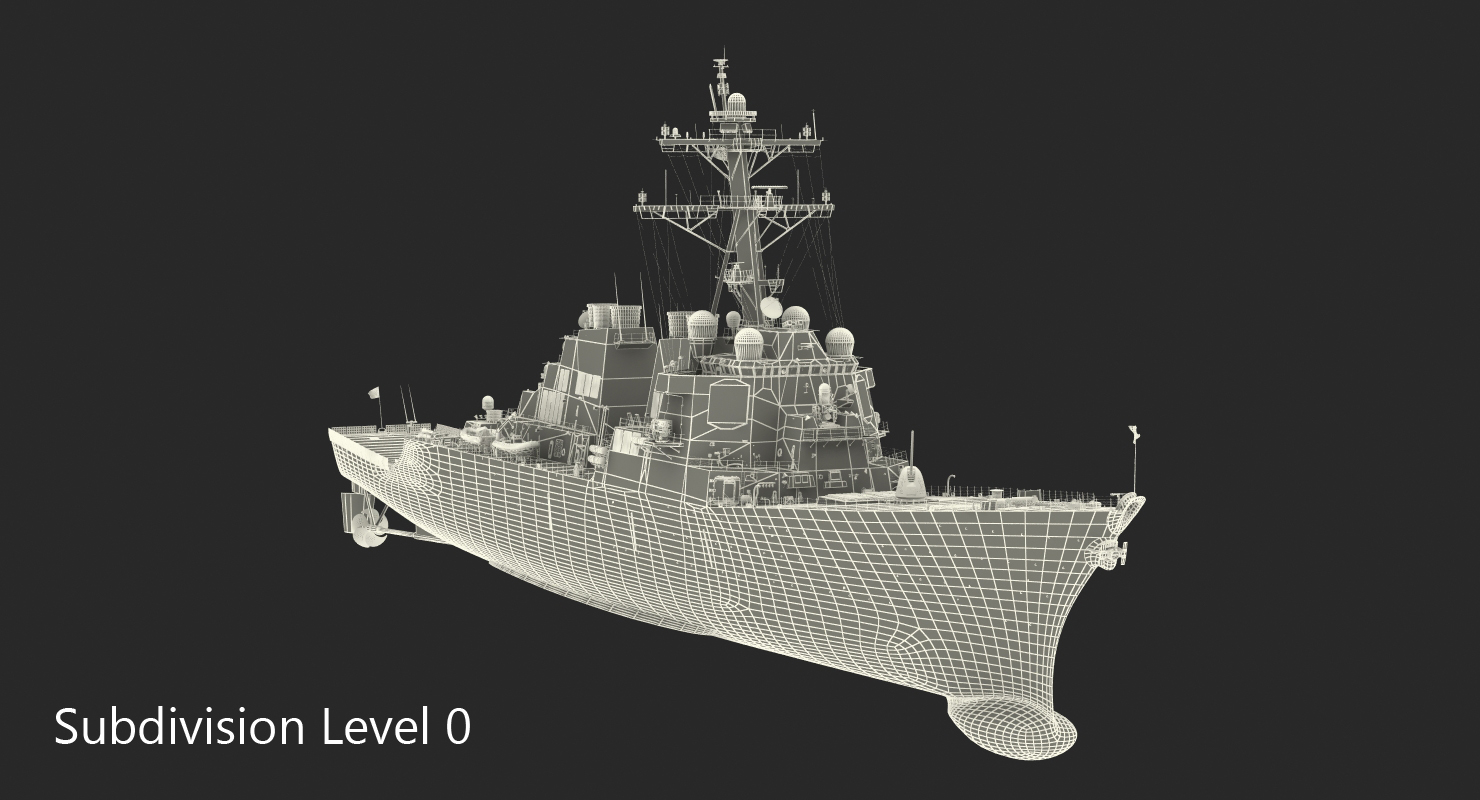 3D model Arleigh Burke Destroyer Decatur DDG 73 Rigged