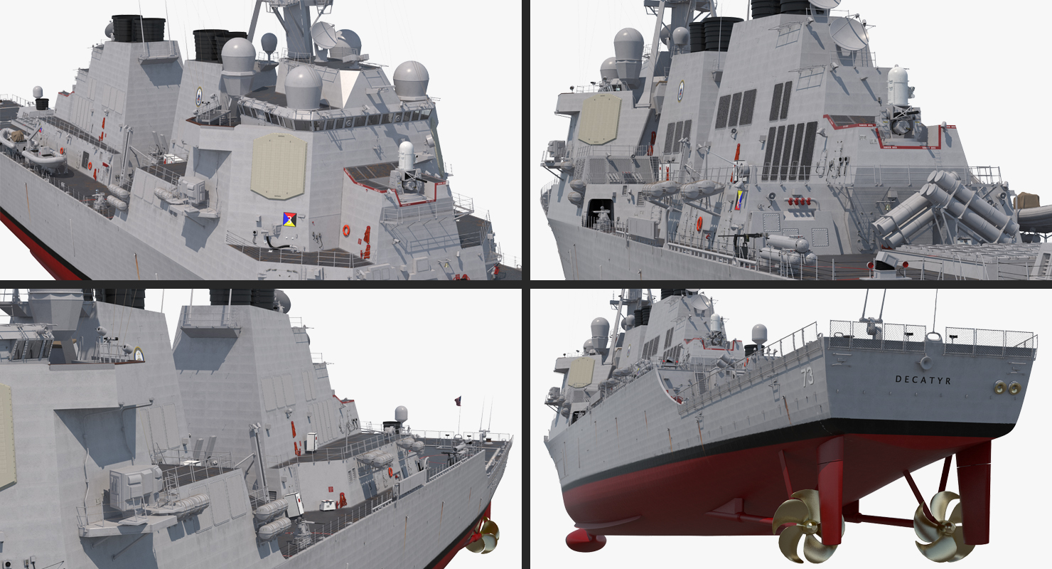 3D model Arleigh Burke Destroyer Decatur DDG 73 Rigged