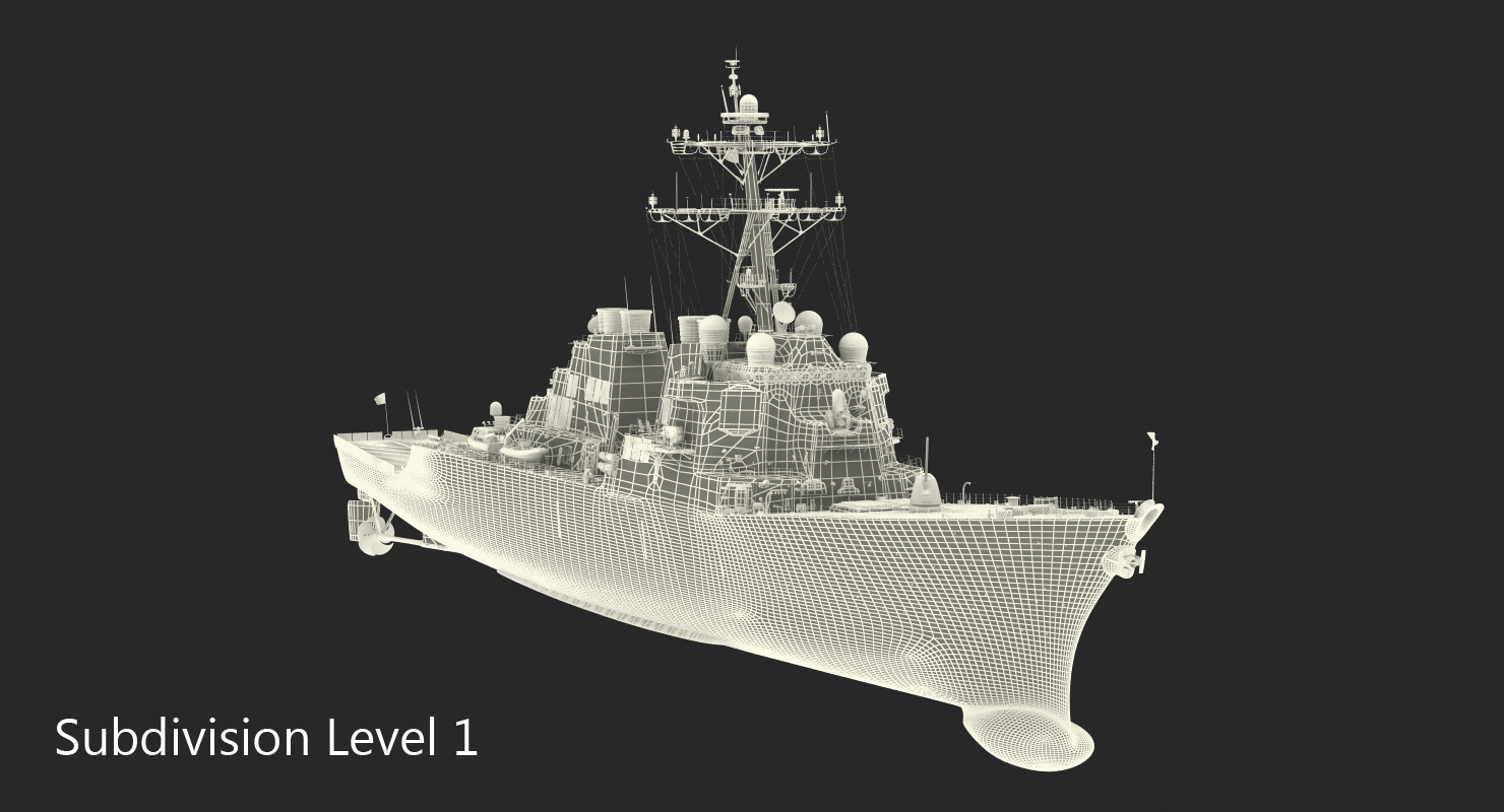 3D model Arleigh Burke Destroyer Decatur DDG 73 Rigged